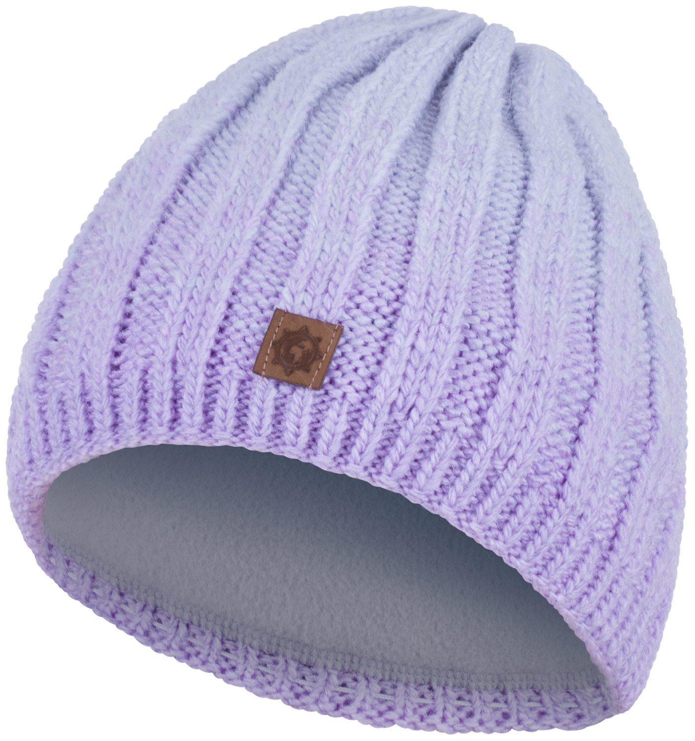 compagno Strickmütze (1-St) Kindermütze Wintermütze 2-10 J Beanie Kinder Mütze Jungen Mädchen lila