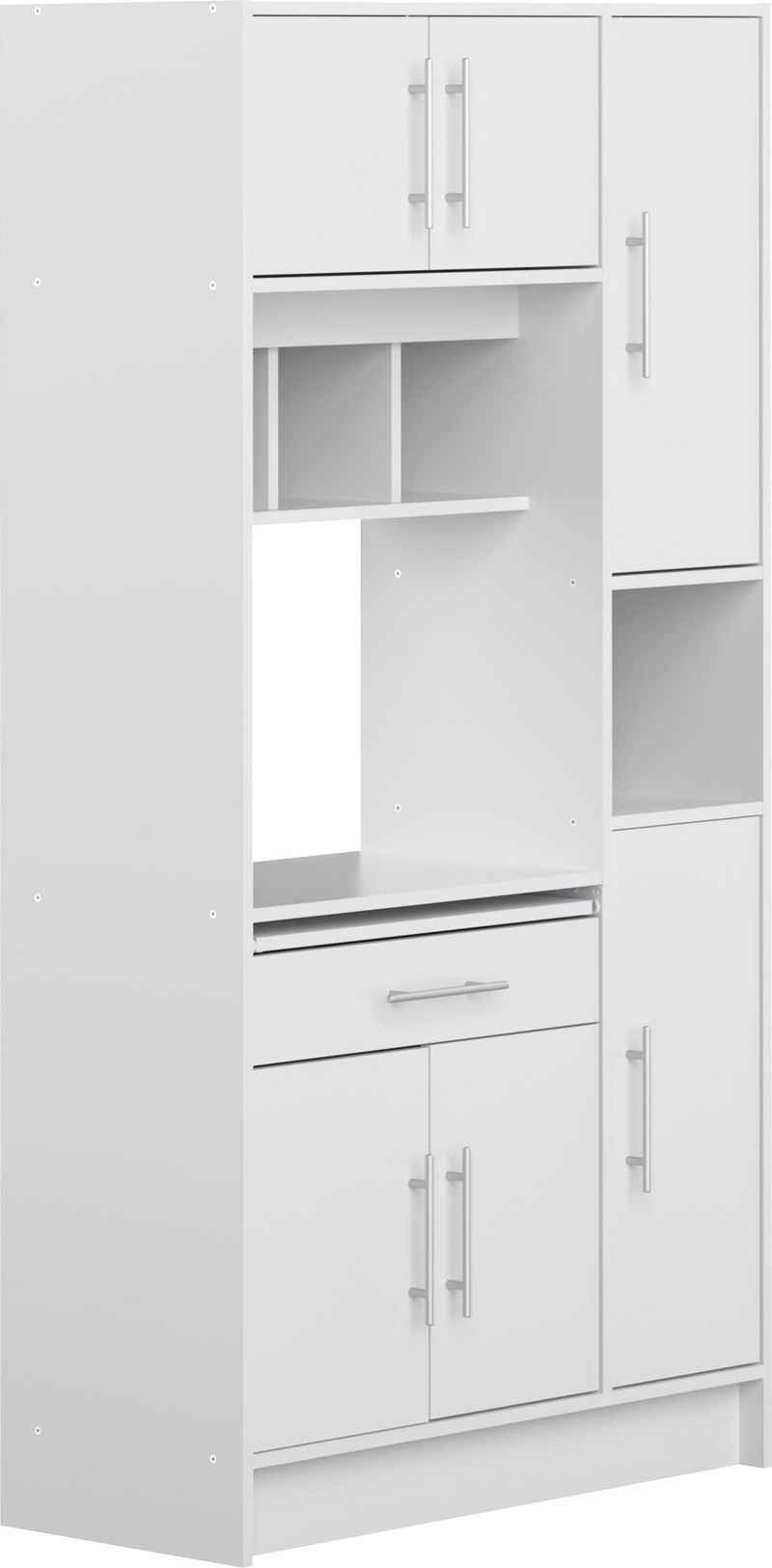 TemaHome Küchenbuffet »Louise« ausziehbarer Kleiderschrank, mit Fach für eine Mikrowelle und vielen Fächern, Höhe 180 cm
