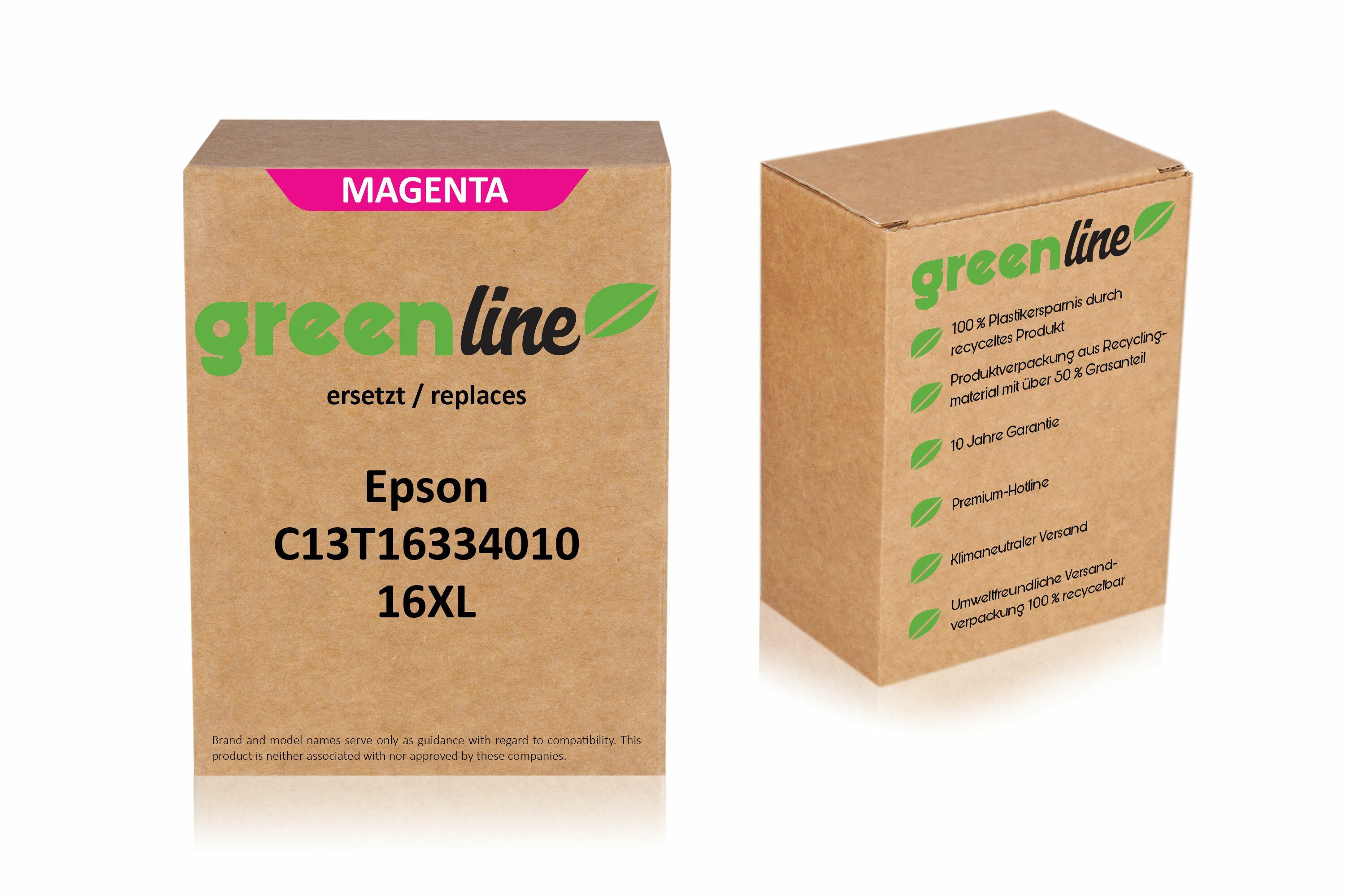 13 16XL Epson greenline 16334010 T Tintenpatrone Inkadoo / ersetzt C