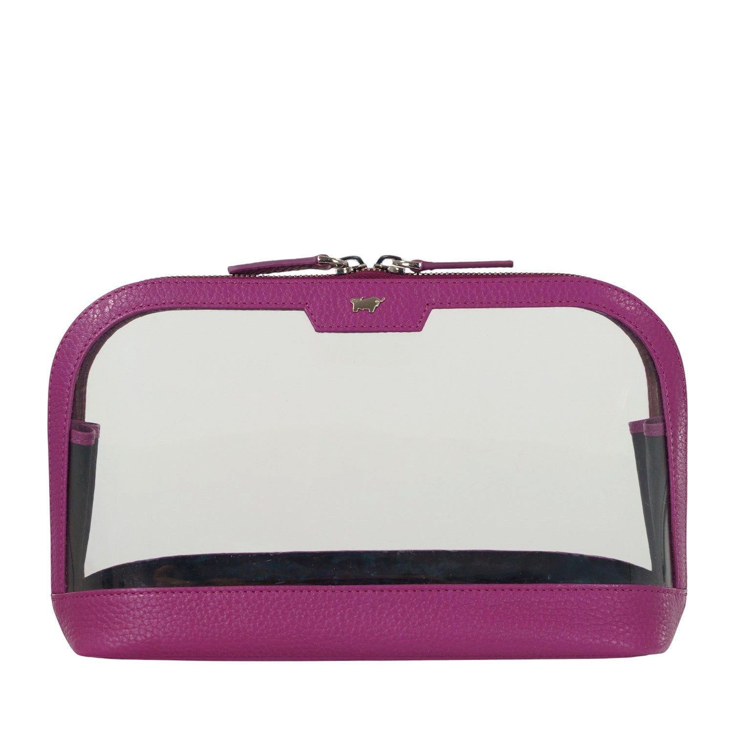 Braun Büffel Kulturbeutel Kosmetik Etui M violett