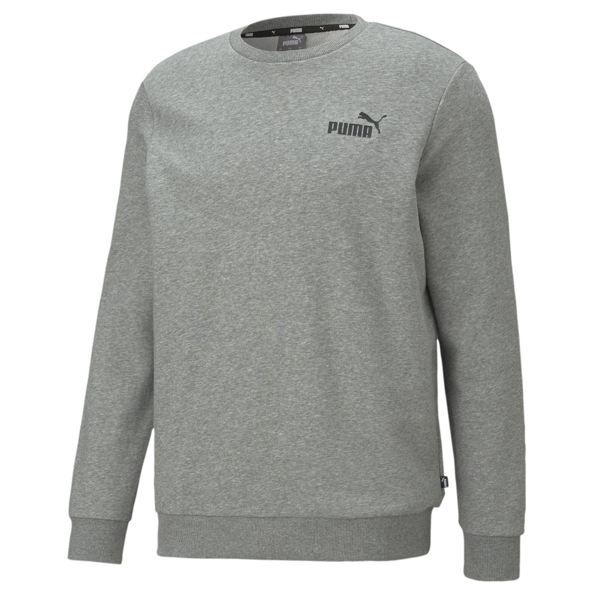 PUMA Sweatshirt Small Sweatshirt Medium Logo Herren Gray Heather Essentials