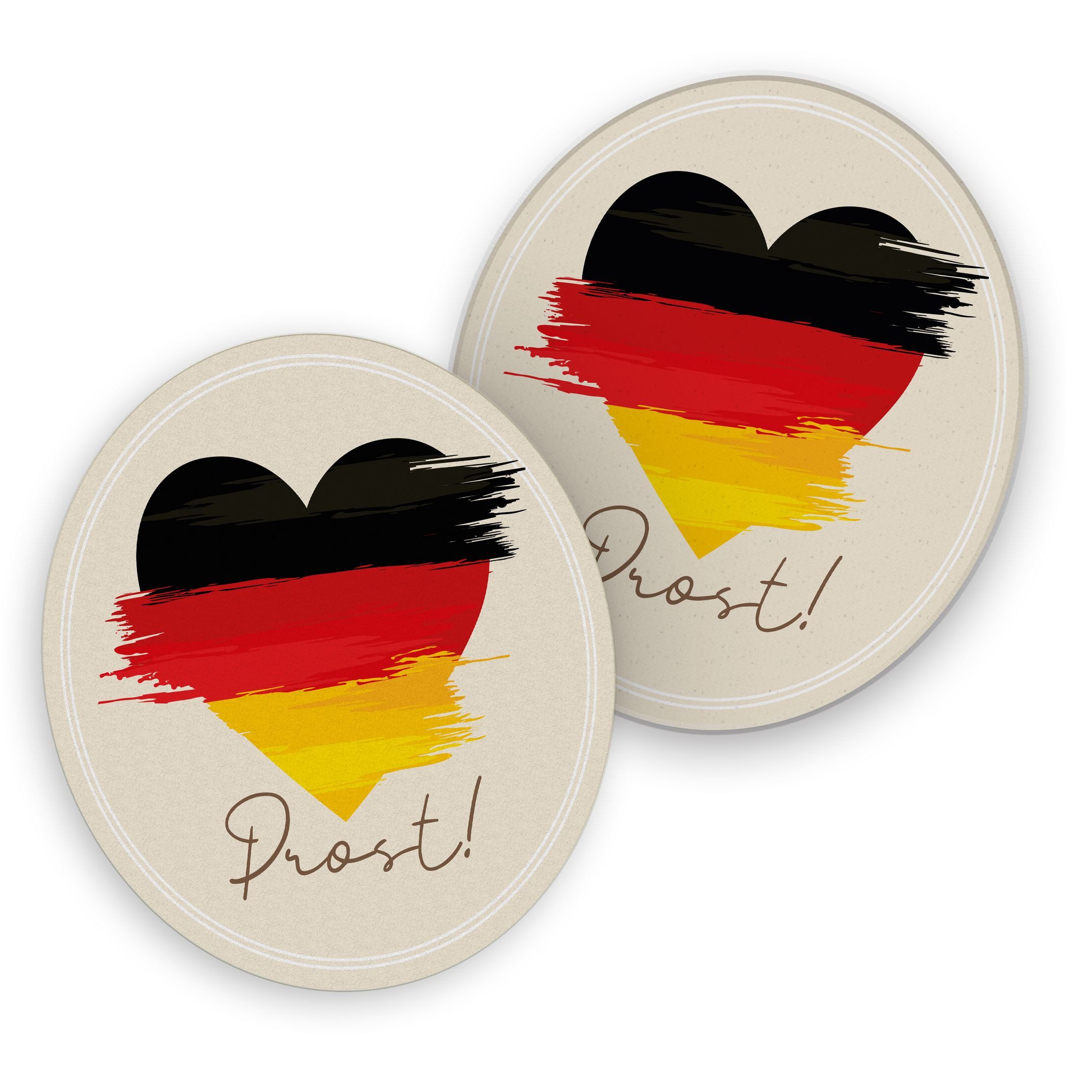 itenga Bierdeckel itenga 40x Bierdeckel Untersetzer Herz Flagge DEUTSCHLAND