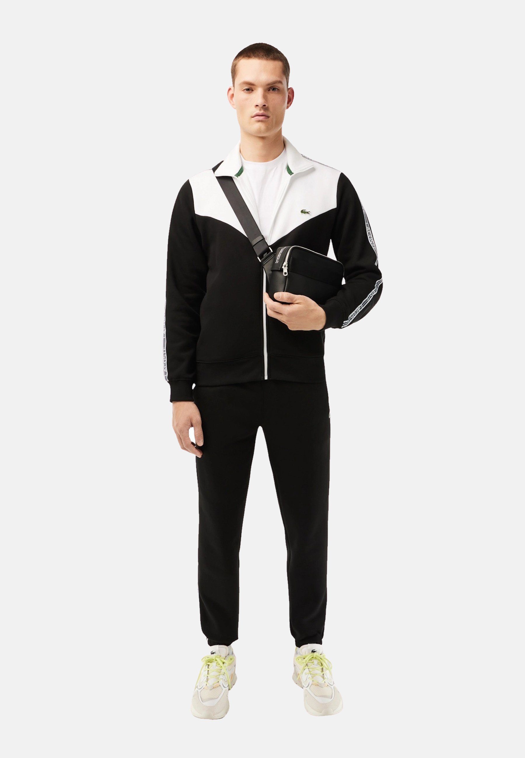 Lacoste Sweatjacke mit Color-Block-Style Sweatjacke (1-tlg) (15) Sweatshirt schwarz im