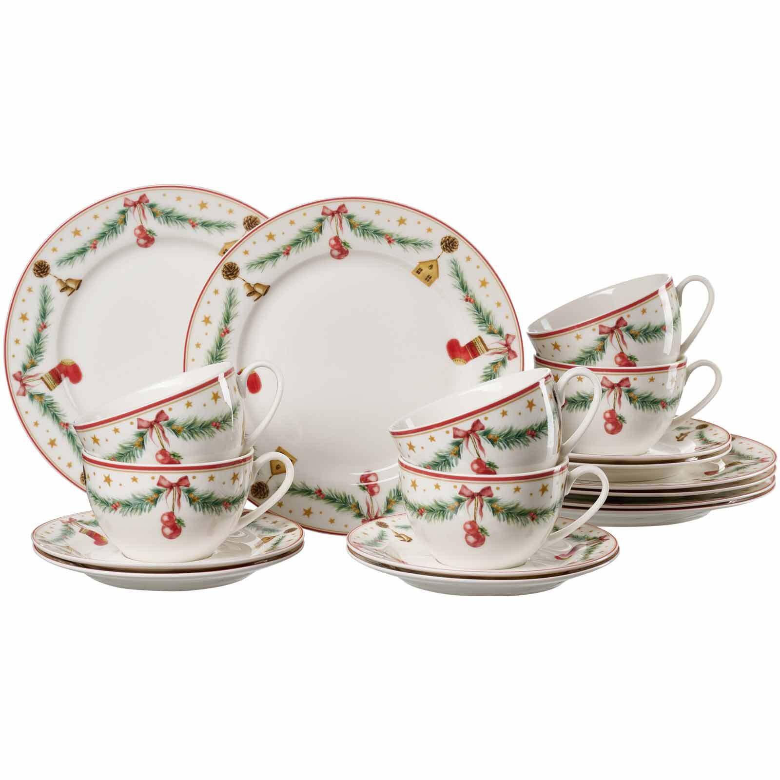 Ritzenhoff & Breker Kaffeeservice Holly Kaffeeservice 18-tlg. (18-tlg), 6 Personen, Porzellan
