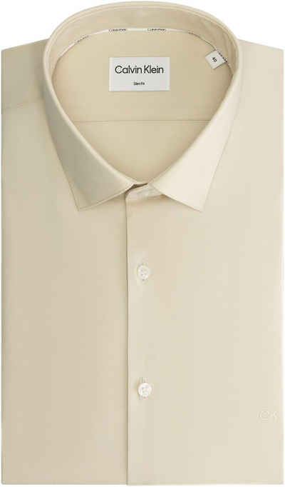 Calvin Klein Businesshemd POPLIN STRETCH SLIM SHIRT mit Kentkragen