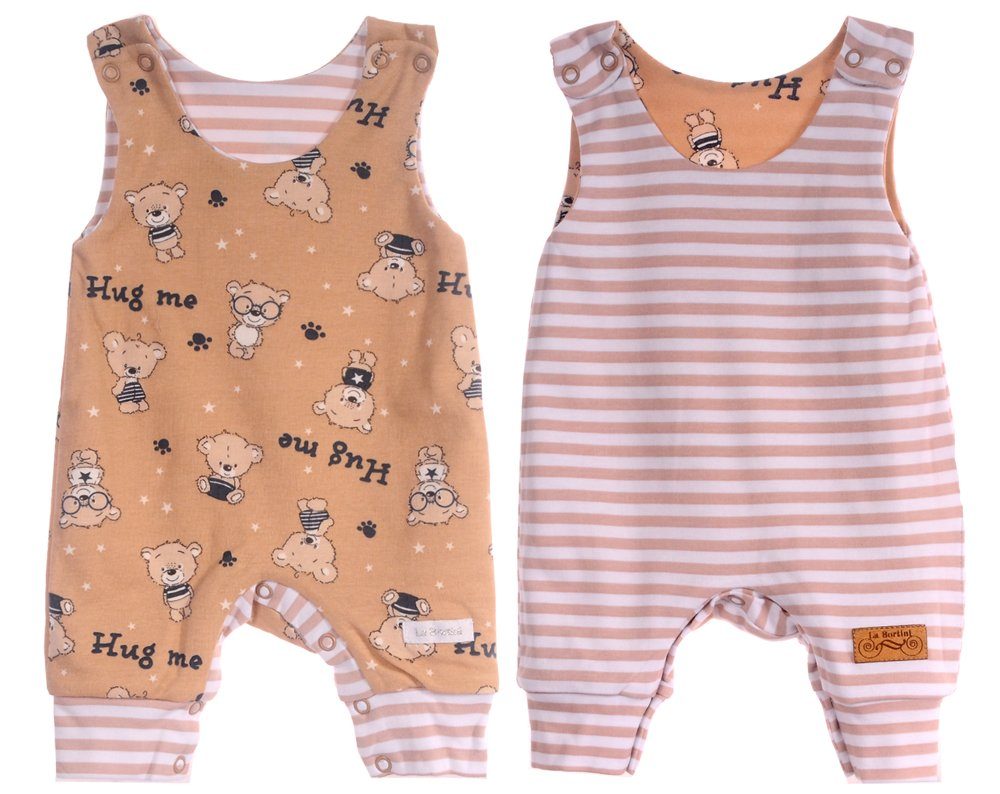 La Bortini Ползунки Baby Ползунки doppelseitig mit Wende-Funktion in Beige aus reiner Baumwolle, 44 50 56 62 68 74 80