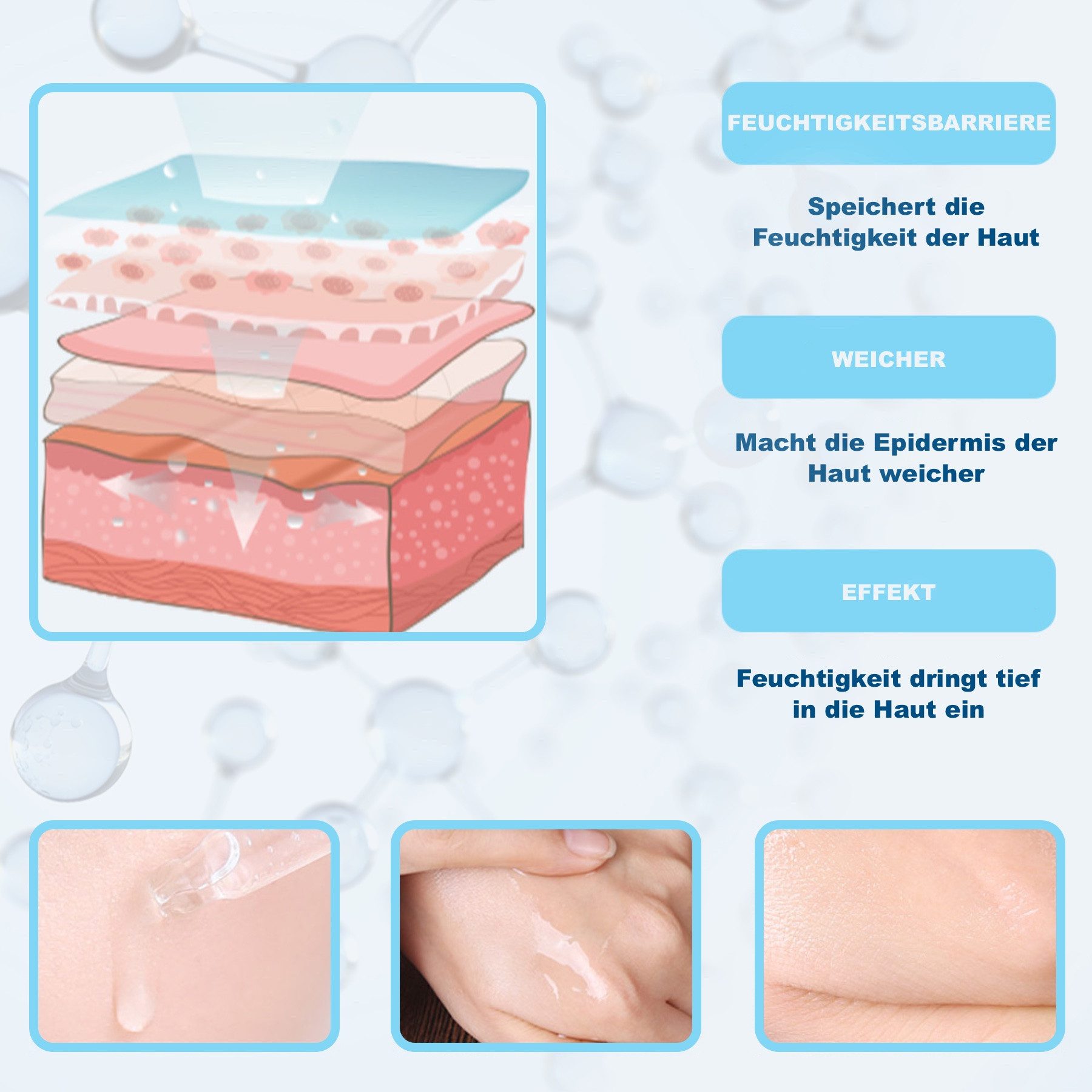 P-Beauty Cosmetic Accessories Gesichtsserum P-Beauty Hyaluron Gesichtsserum mit Hyaluronsäure 30ml, 3-tlg.