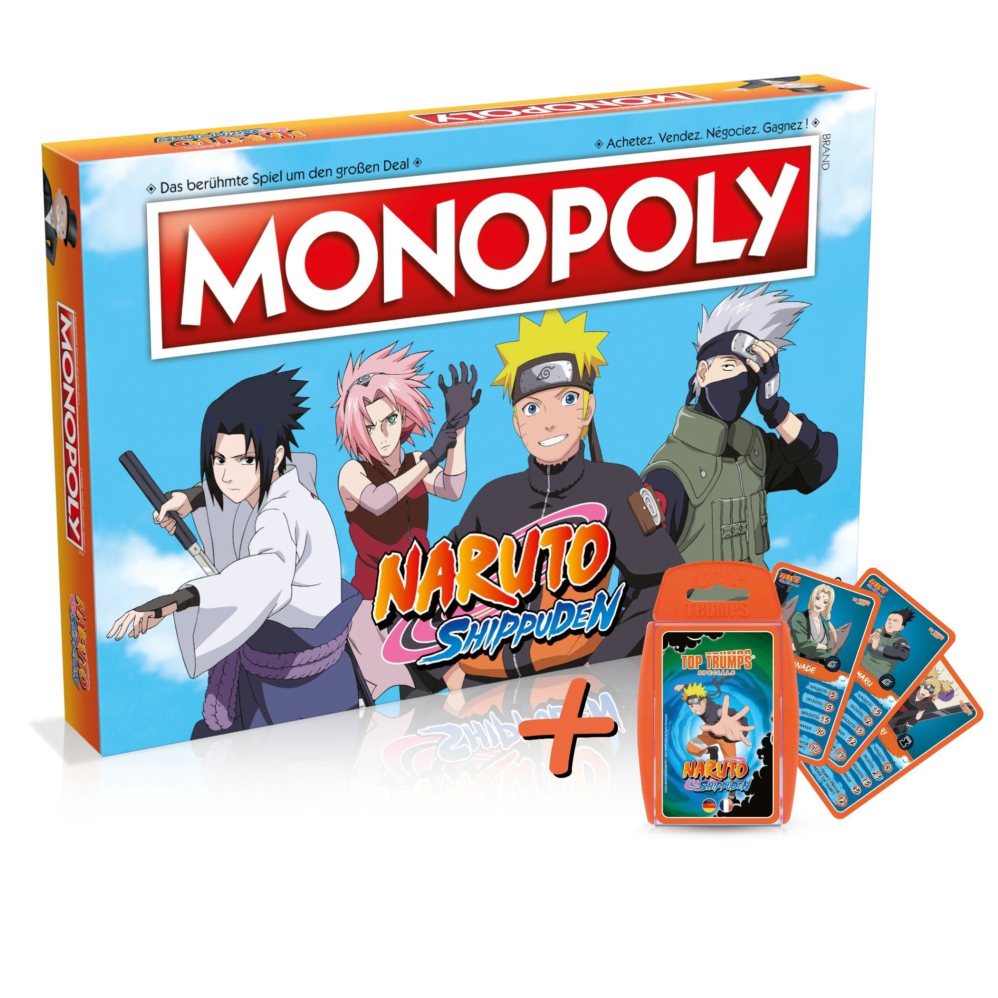 Winning Moves Spiel, Monopoly Top + Naruto (deutsch/französisch) Naruto Trumps