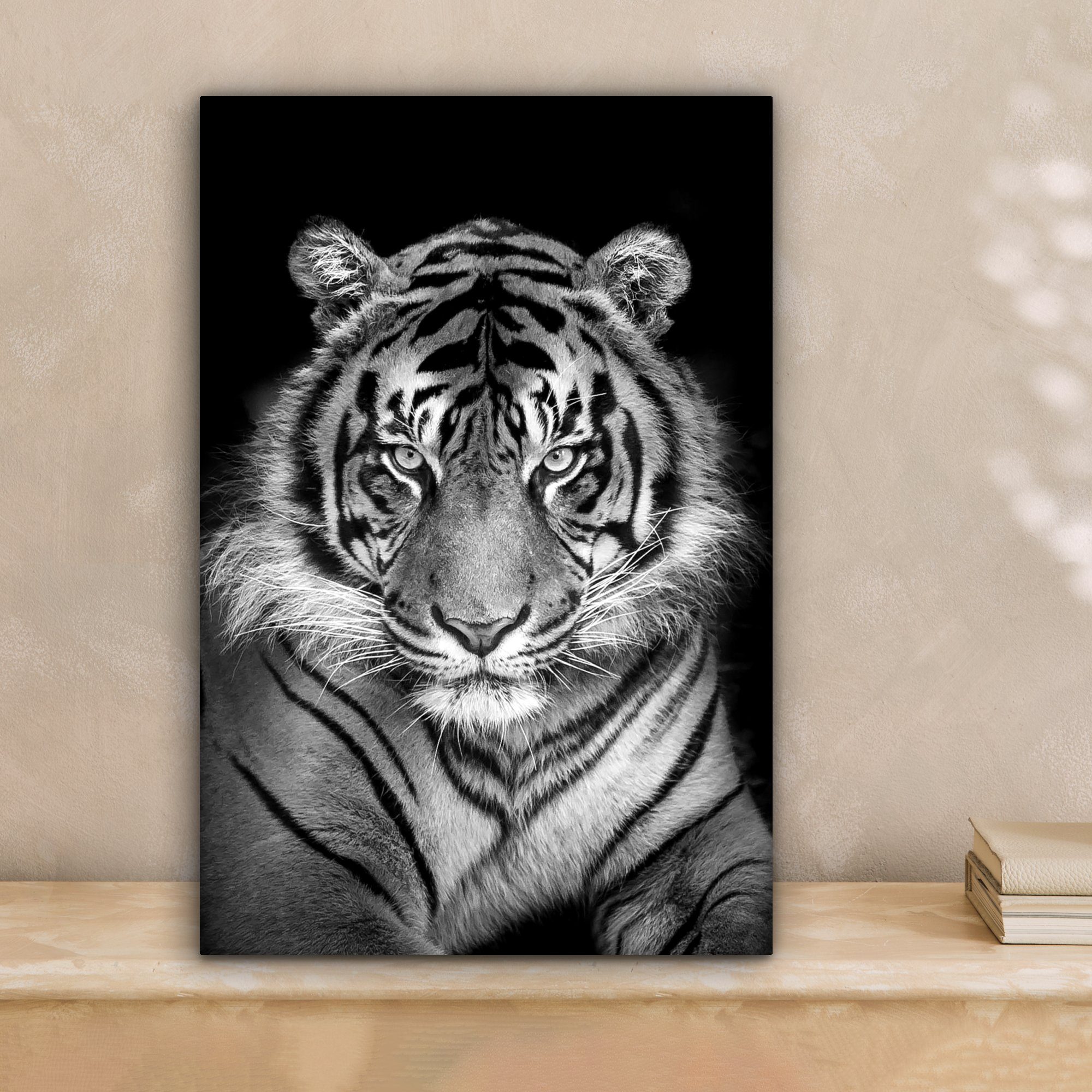 OneMillionCanvasses® Leinwandbild Tiger - Schwarz, Fotodruck (1 St), Leinwa günstig online kaufen
