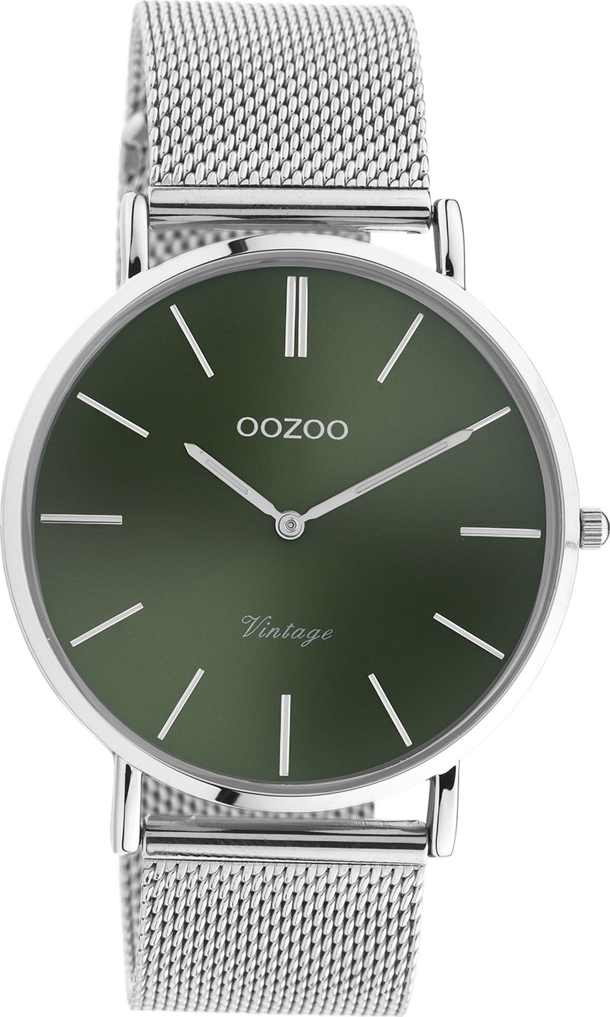 OOZOO Quarzuhr Oozoo Damen Armbanduhr Vintage Analog, (Analoguhr), Damenuhr rund, groß (ca. 40mm) Metallarmband, Fashion-Style