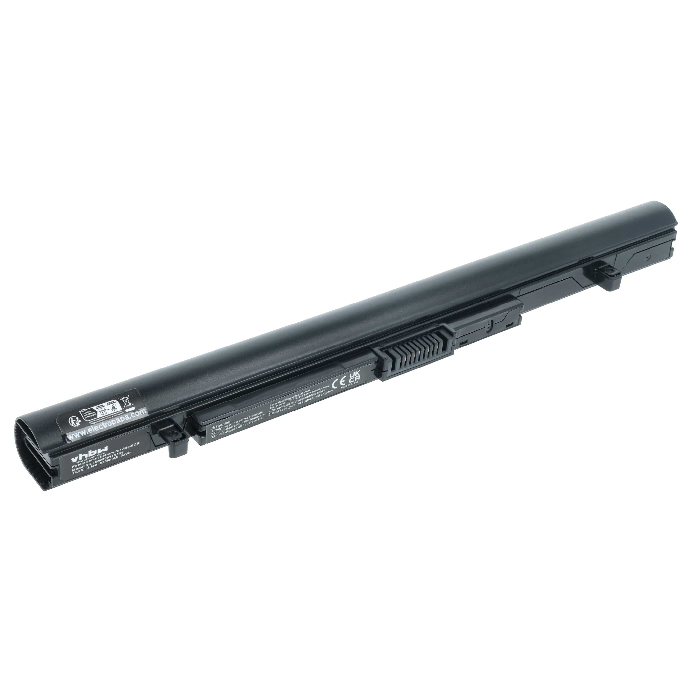 vhbw Akku passend für Toshiba Tecra A50-C-1FW, A50-C-16K, A50-C-16L, Laptop-Akku Akku Li-Ion 2200 mAh (14,8 V, 1 St), Leistungsfähiger Austausch-Akku für Notebook, Wiederaufladbar, Jede