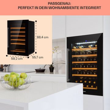 Klarstein Weinkühlschrank Vinsider 52 bottle Uno black, für 52 Standardflaschen á 0,75l,Wein Flaschenkühlschrank Weintemperierschrank Weinschrank Kühlschrank