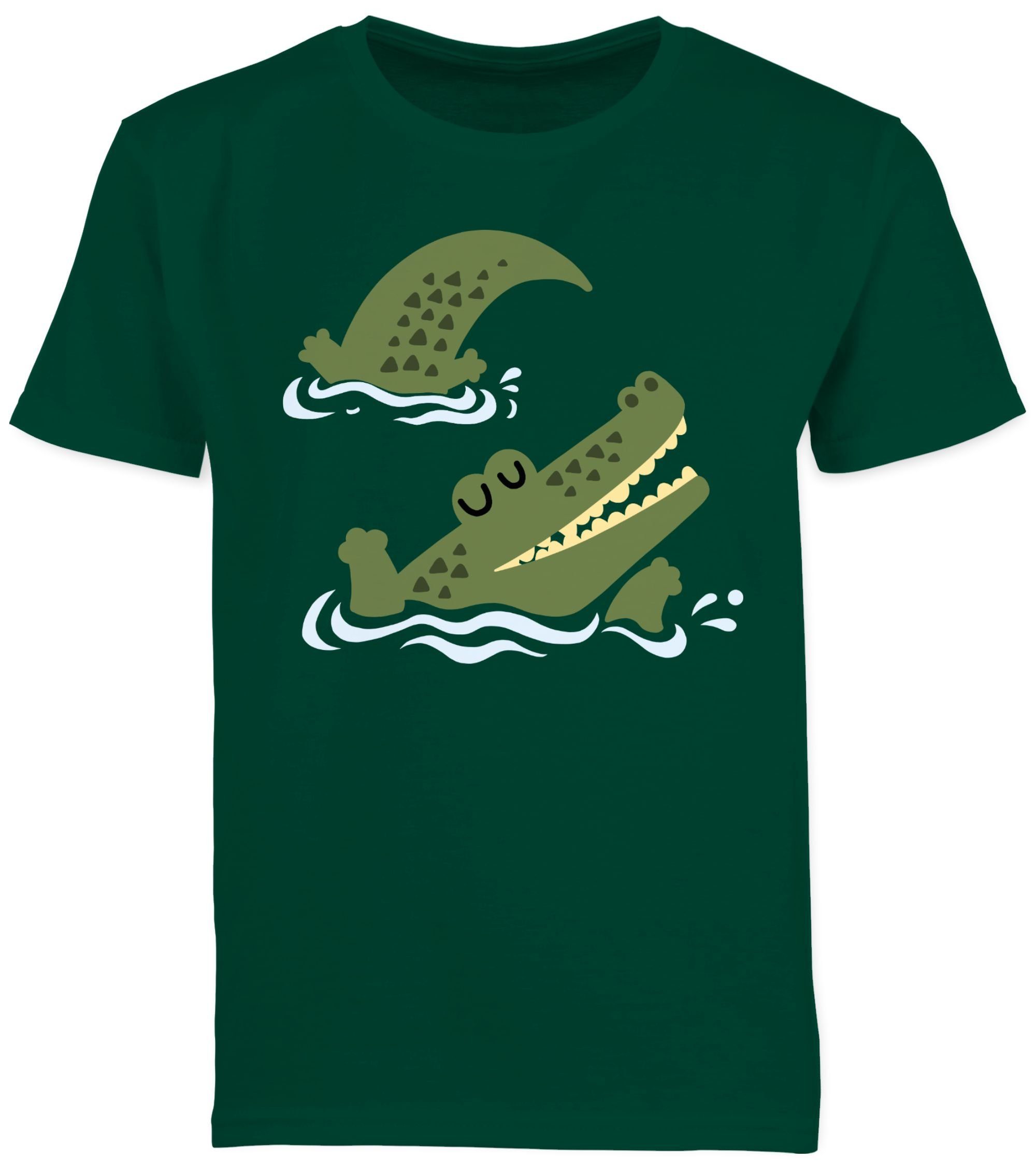 Shirtracer T-Shirt Glückliches Krokodil (1-tlg) Tiermotiv Animal Print