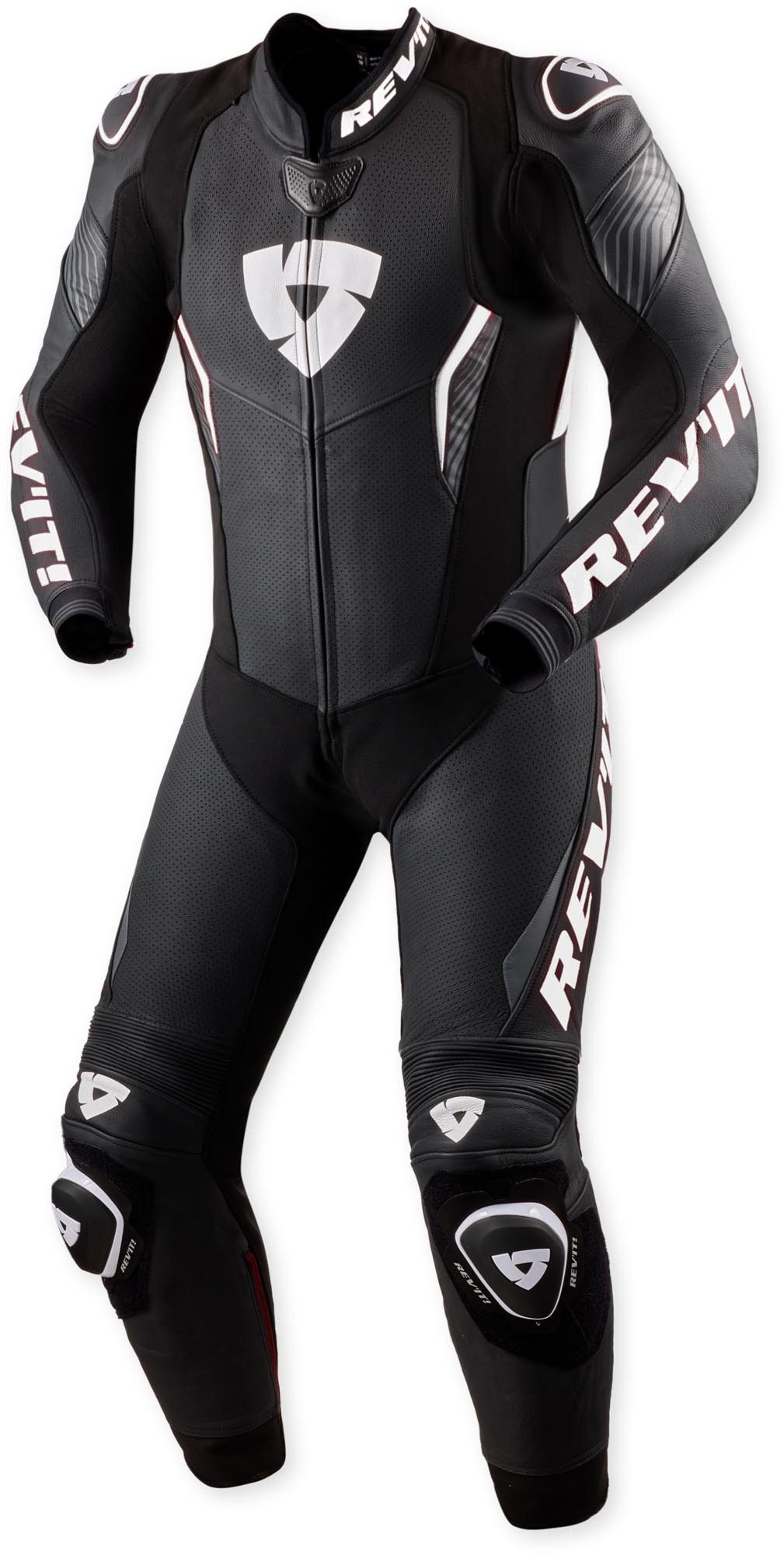 Revit Motorradkombi Argon 3 perforierte 1-Teiler Motorrad Lederkombi Airbag vorbereitet,vorbereitet für Trinksystem,Ellenbogenprotekto