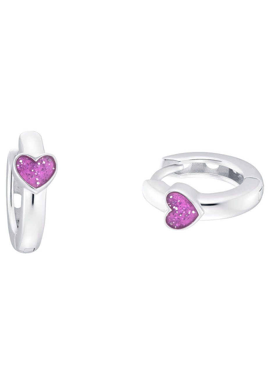für Paar Creolen Prinzessin Heart, Creolen 2036442, von Purple Marke mit Lillifee Herz-Motiv Mädchen der Lillifee Prinzessin