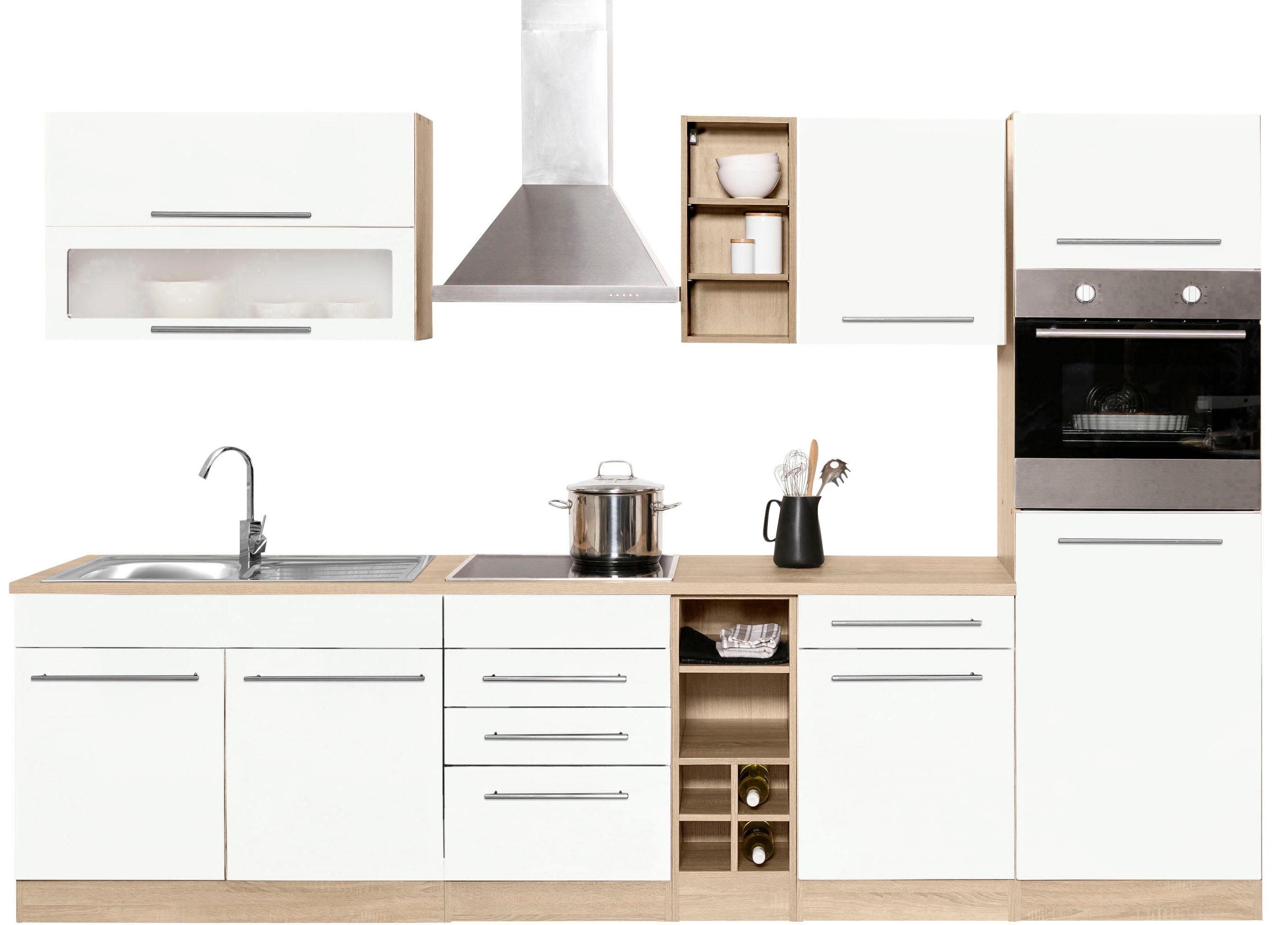 KOCHSTATION Küchenzeile KS-Eton, mit E-Geräten, Breite 300 cm