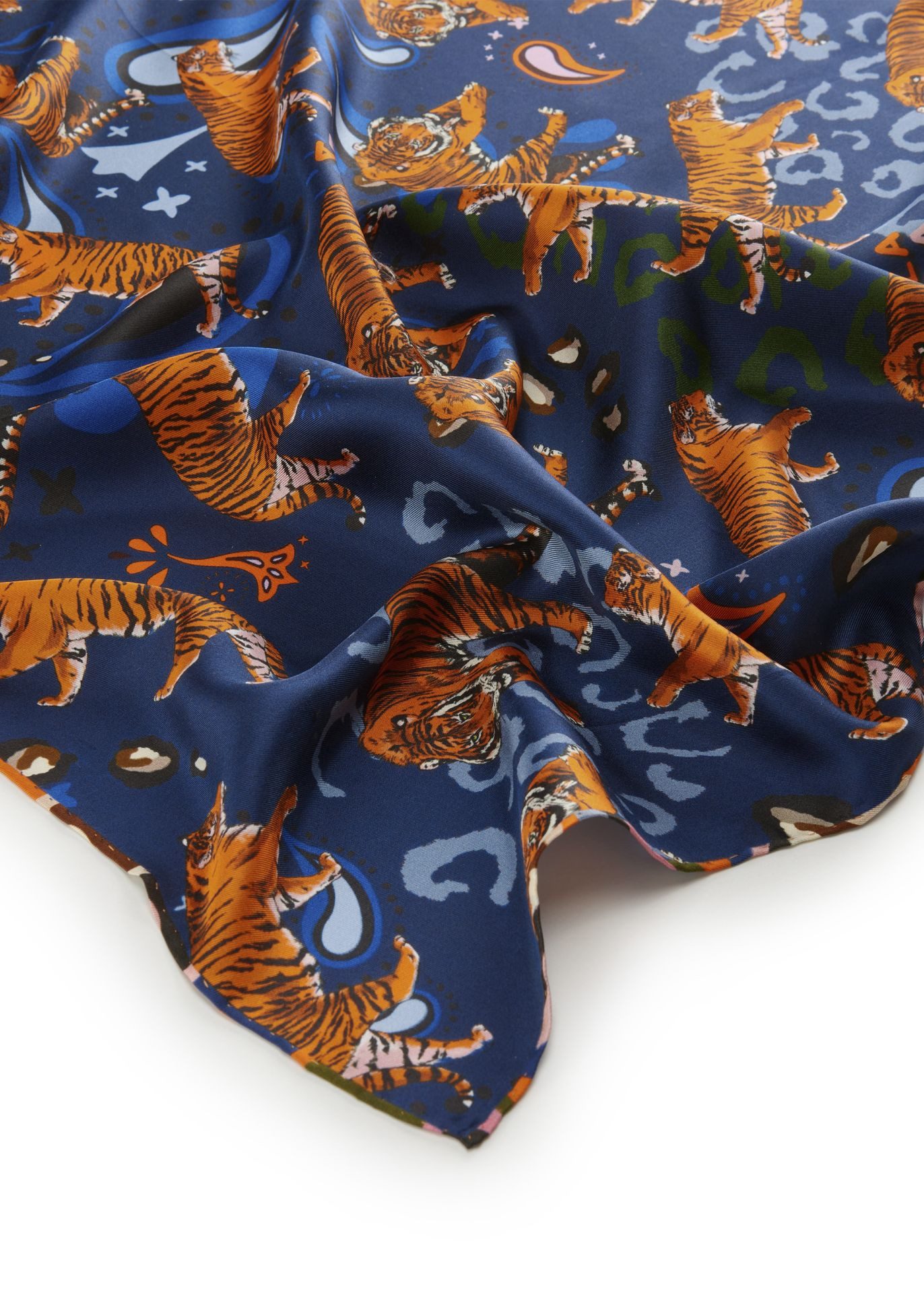 Codello Seidentuch Nickituch aus reiner Seide mit Tiger-Muster, beidseitig günstig online kaufen