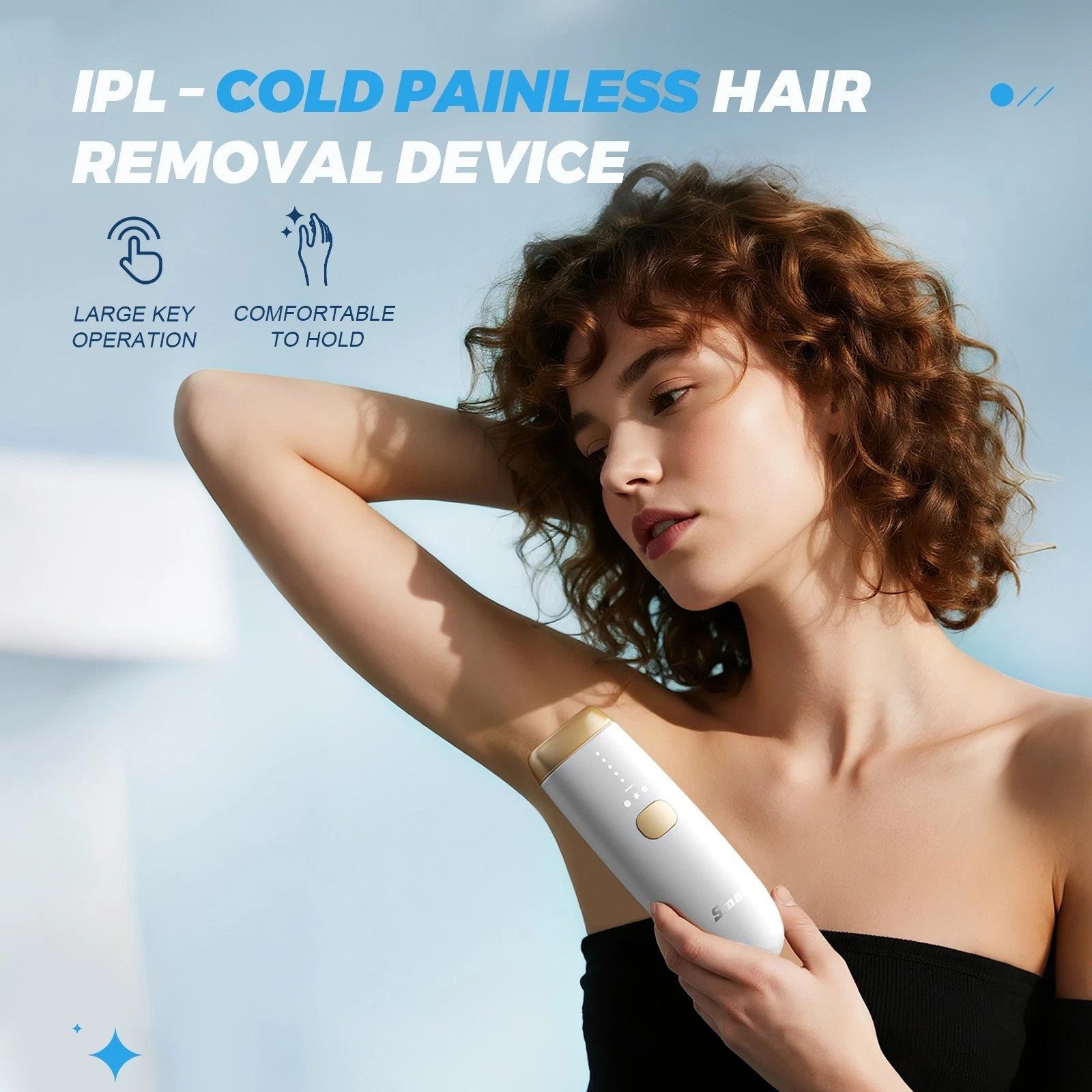 Smad IPL-Haarentferner DOIA-16JH2, 300000Intensitätsstufen Lichtimpulse, Komplettset: IPL-Gerät, Rasierer, Schutzbrille, Netzkabel, Verpackung, 300.000 Lichtimpulse,Dauerhafte Haarentfernung,Skin Sensor