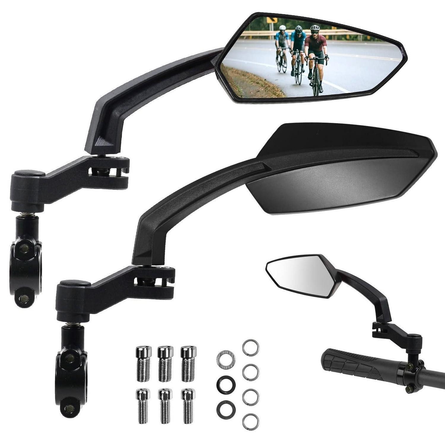 LuxusKollektion Fahrradspiegel Fahrradspiegel Lenker 21-26mm verstellbar links HD schwarz (1-St)