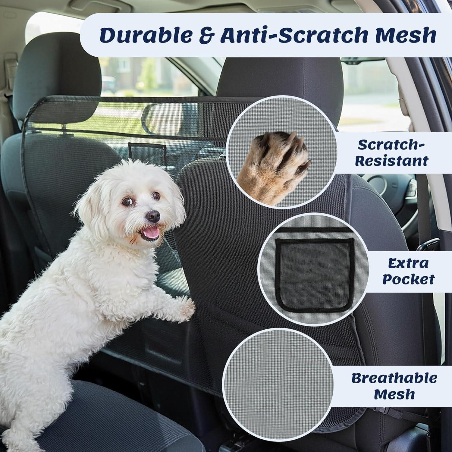 LuxusKollektion Tierabsperrgitter Hundegitter universell für Auto Kofferraum Rücksitz faltbar mit Tasche