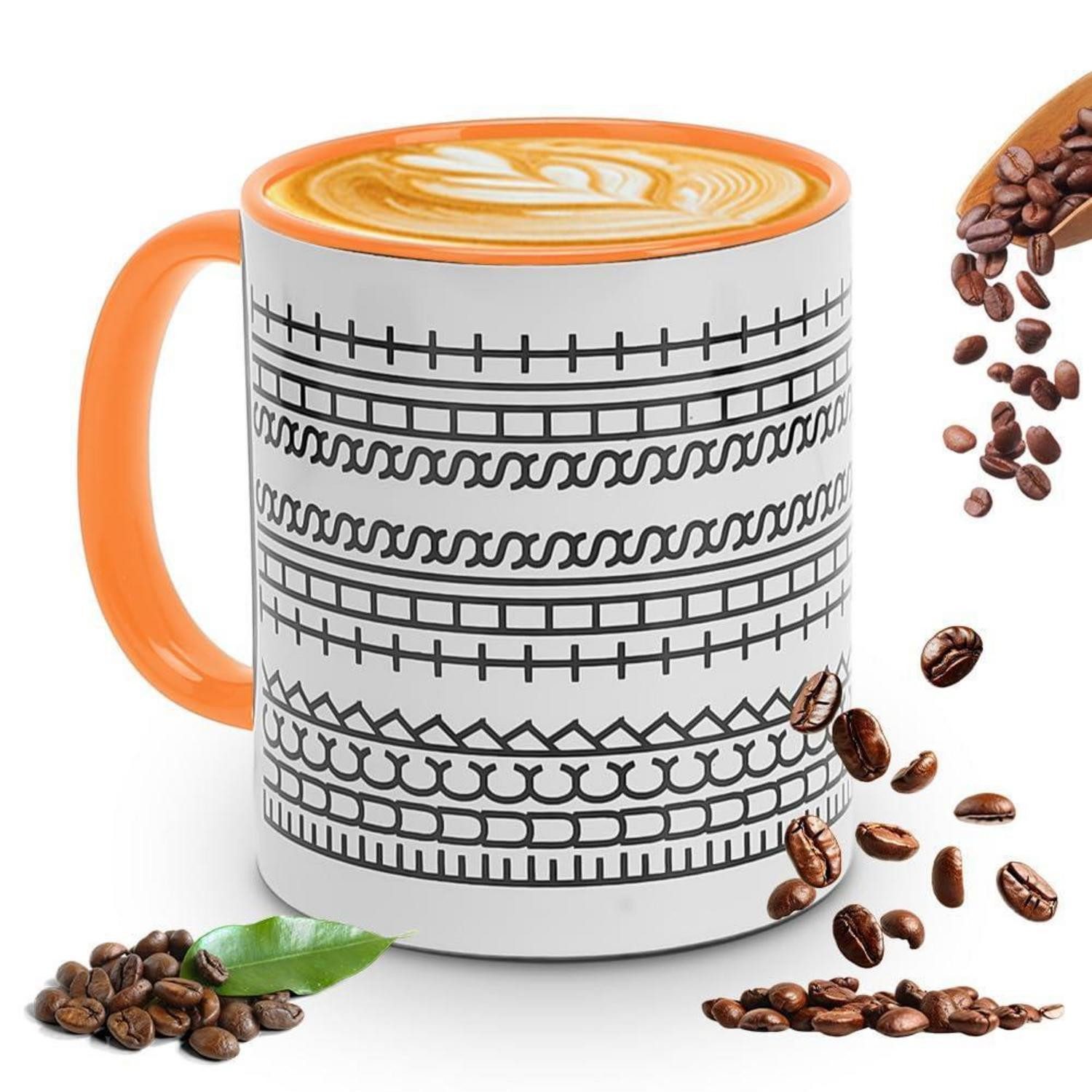 LuxusKollektion Tasse Kaffeetasse 350ml Orange mit versteckter Botschaft, Keramik