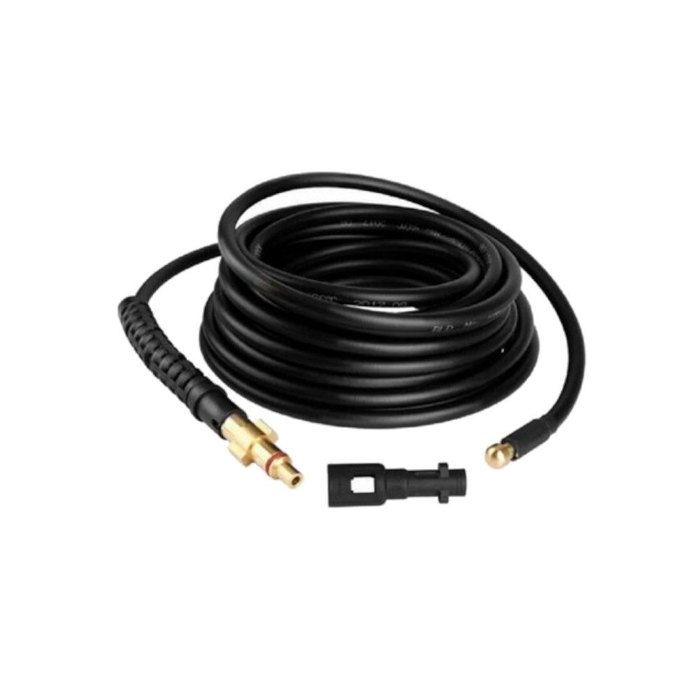 Trade-Shop Hochdruckschlauch passend für Kärcher K2, K3, K4, K5, K6, K7 Hochdruckreiniger, inkl. Rohrreinigungsdüse und Bajonett-Adapter / Schlauchlänge: 15m