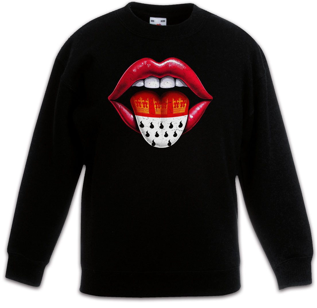 Urban Backwoods Sweatshirt Köln Zunge Kinderpullover Kölle Alaaf Kostüm Fasching Karneval (1-tlg) Verkleidung Fastnacht Fassenacht Faschings-Shirt Helau