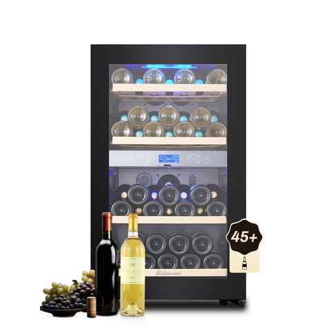 kalamera Weinkühlschrank KRC-120BFG, für 45 Standardflaschen á 0,75l,2 Zonen