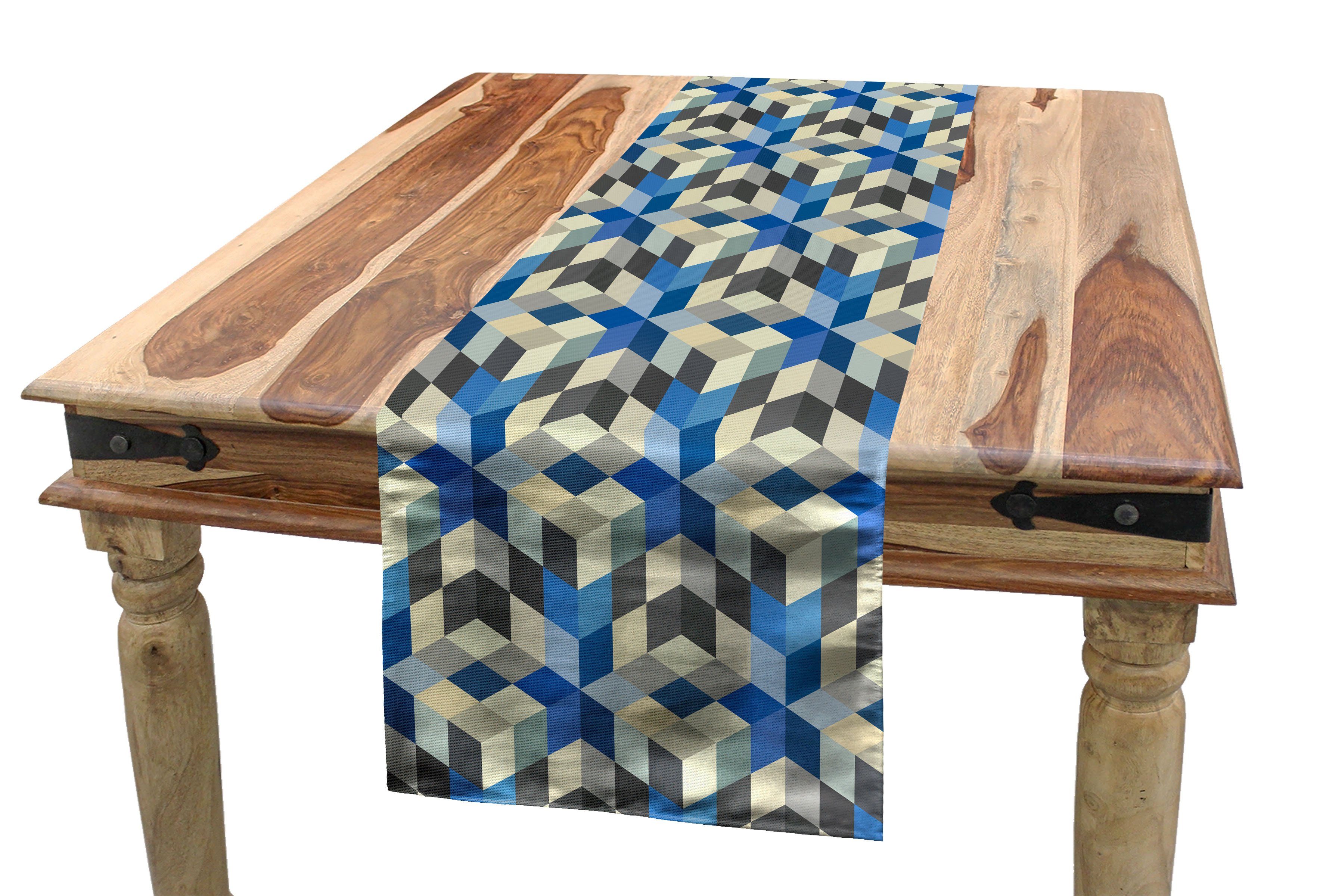 Tischläufer Dekorativer Tischläufer, Cube Abakuhaus Kunst Abstrakt Rechteckiger Moderne 3D Küche Esszimmer