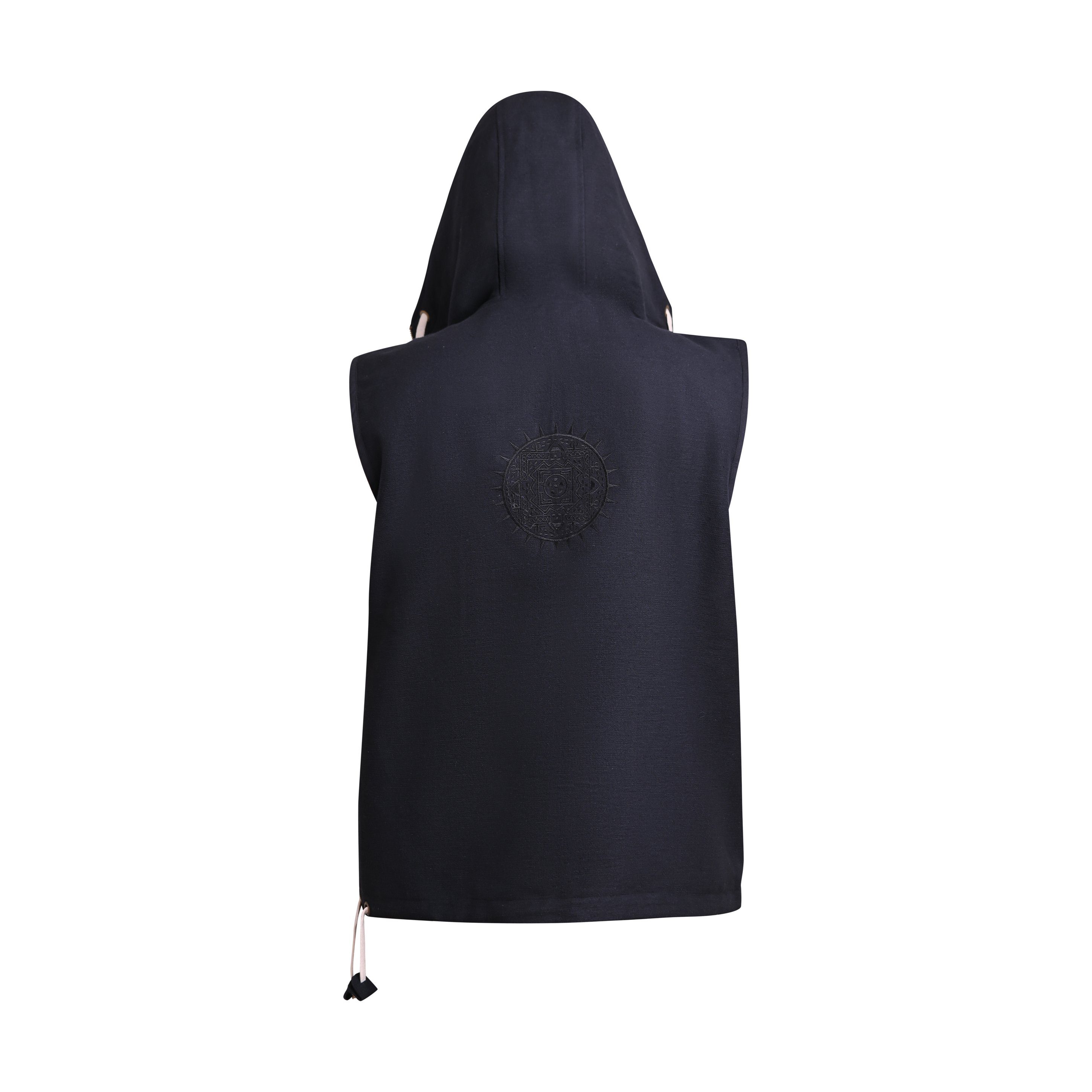 virblatt Sweatweste Weste Herren & Weste Damen, Baumwolle, Hippie Steppweste Baja Hoodie Metallreisverschluß