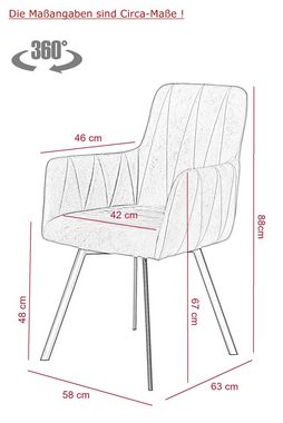 HELA Essgruppe GESA, (5-tlg., 1 Tisch / 4 Stühle), Tischplatte ausziehbar, Stuhl 360 Grad drehbar