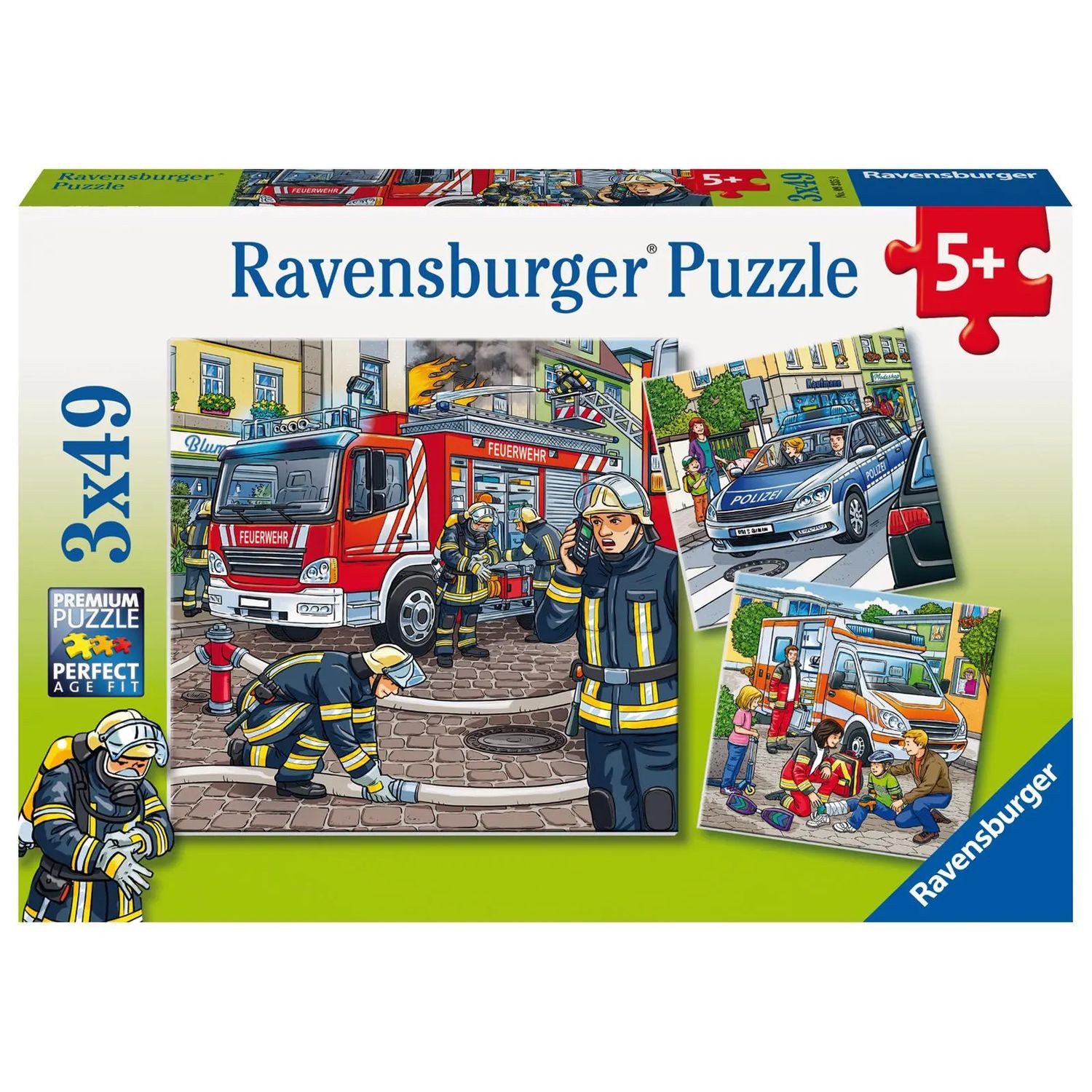 Ravensburger Puzzle Helfer in der Not. Puzzle 3 x 49 Teile, 49 Puzzleteile