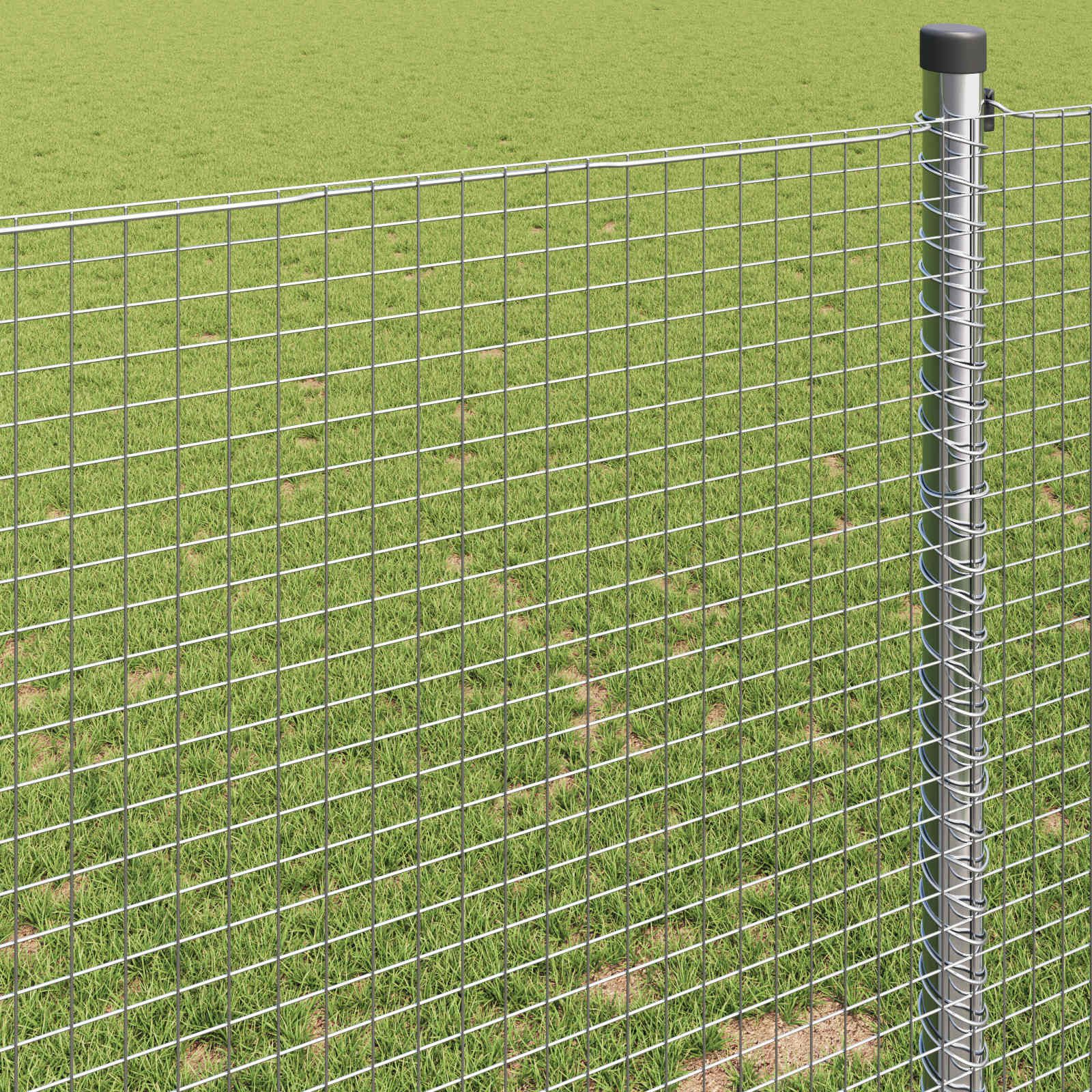 vidaXL Gartenzaun Geschweißter Drahtzaun Silber, (1-St)