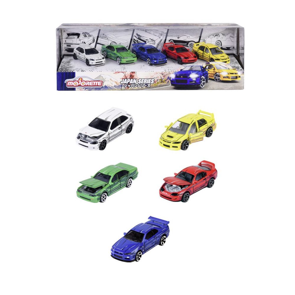 majORETTE Spielzeug-Traktor Fahrzeuge Geschenkset - Japan Series - 5 Stück