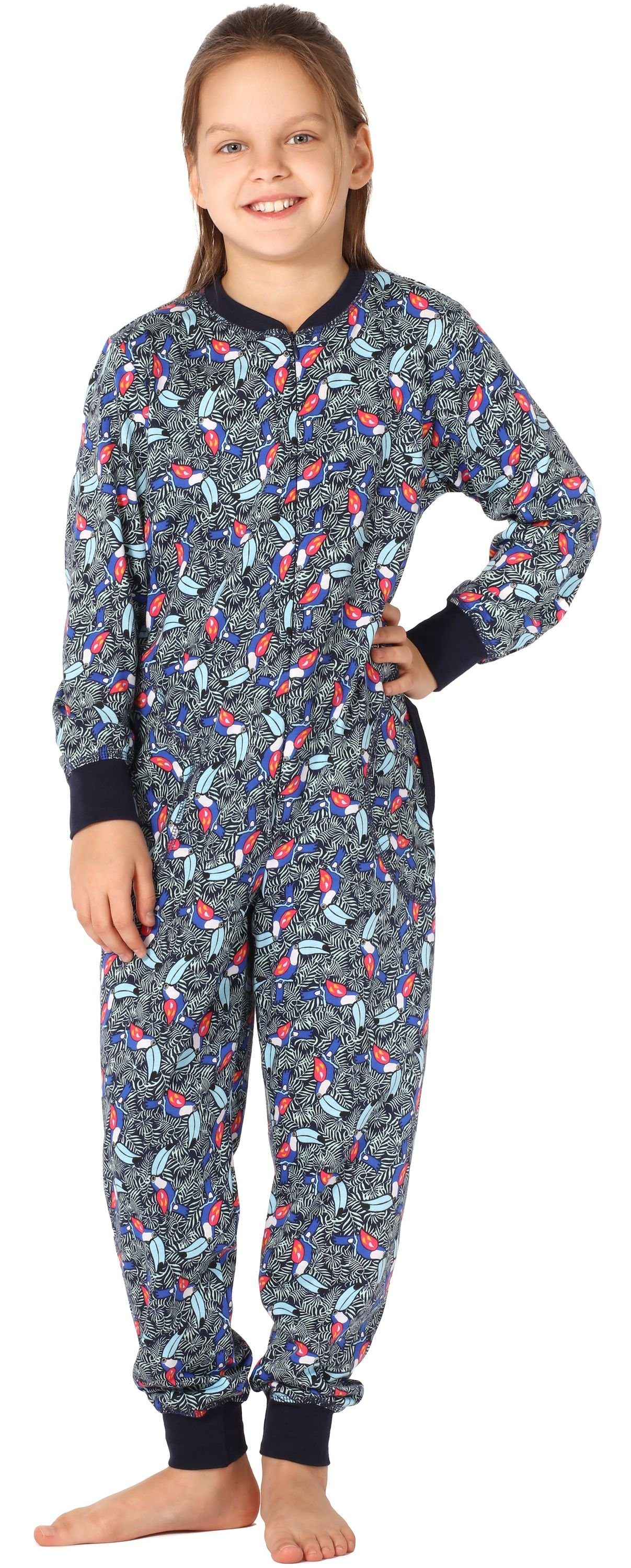 Merry Style Schlafanzug Mädchen Schlafanzug Jumpsuit MS10-186 Marineblau Tukan