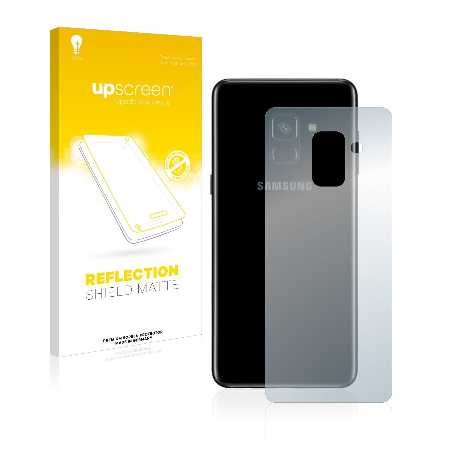 upscreen Schutzfolie für Samsung Galaxy A8 2018 (Rückseite),  Displayschutzfolie, Folie matt entspiegelt Anti-Reflex