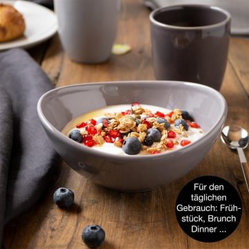 Moritz & Moritz Tafelservice Moritz & Moritz Gourmet - Geschirr Swing 6er Set Schale grau (6-tlg), 6 Personen, geeignet für Mikrowelle und Spülmaschine