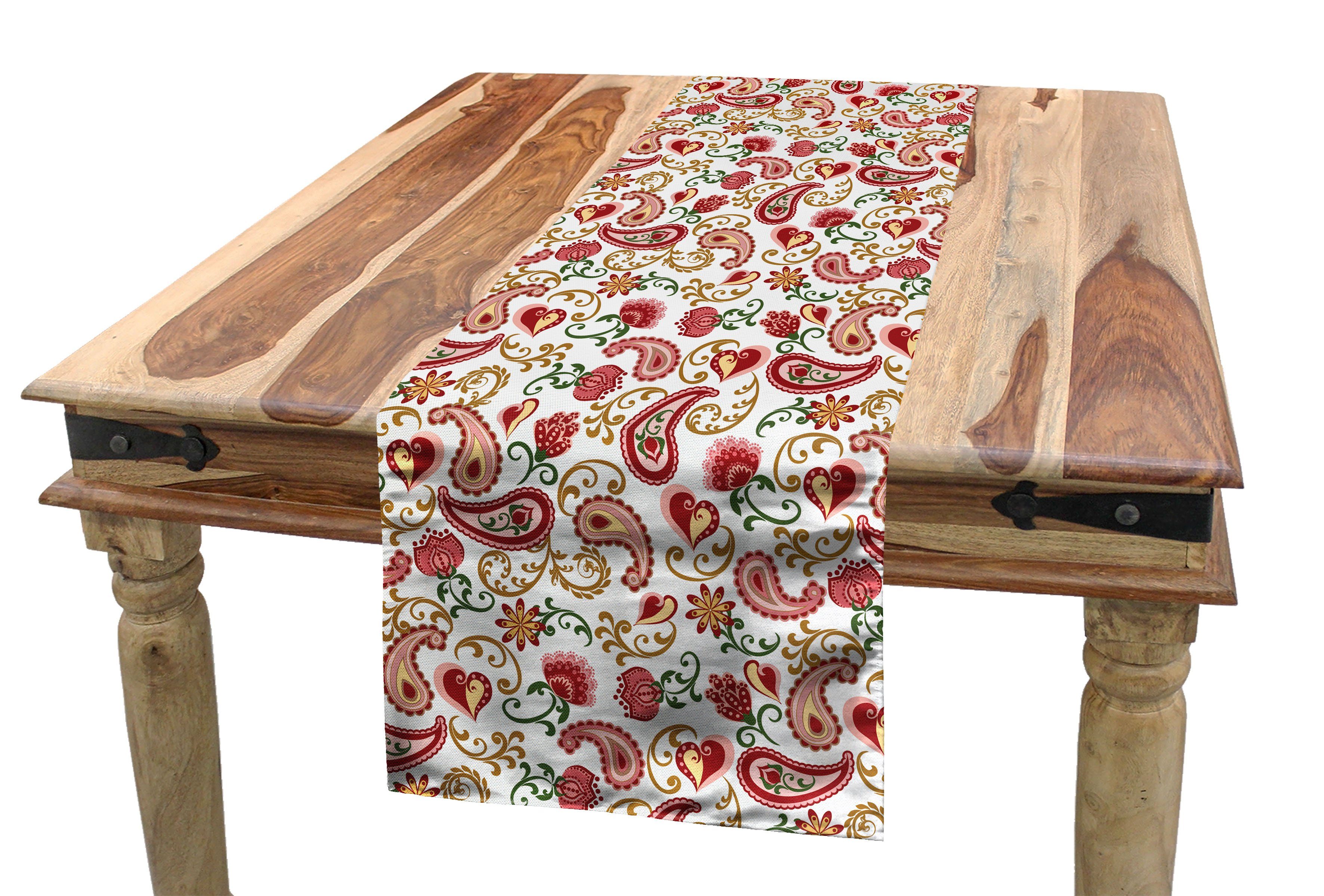Abakuhaus Tischläufer Esszimmer Dekorativer Paisley Art-Rosen-Motiv Tischläufer, Rechteckiger Küche