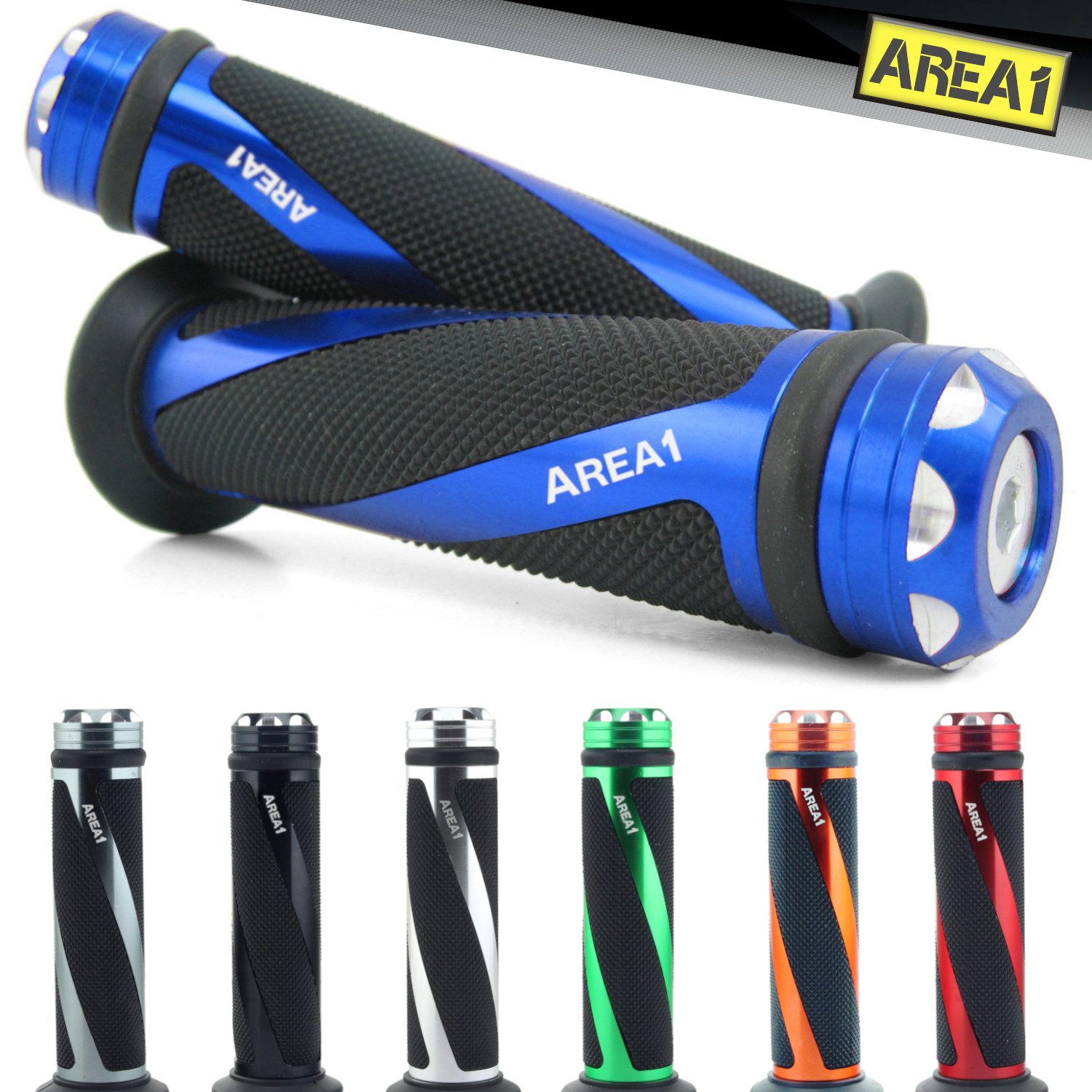 Area1 Griff Lenkergriffe für Motorrad Motorroller - 2 Stück 1x 22mm + 1x 24-25mm