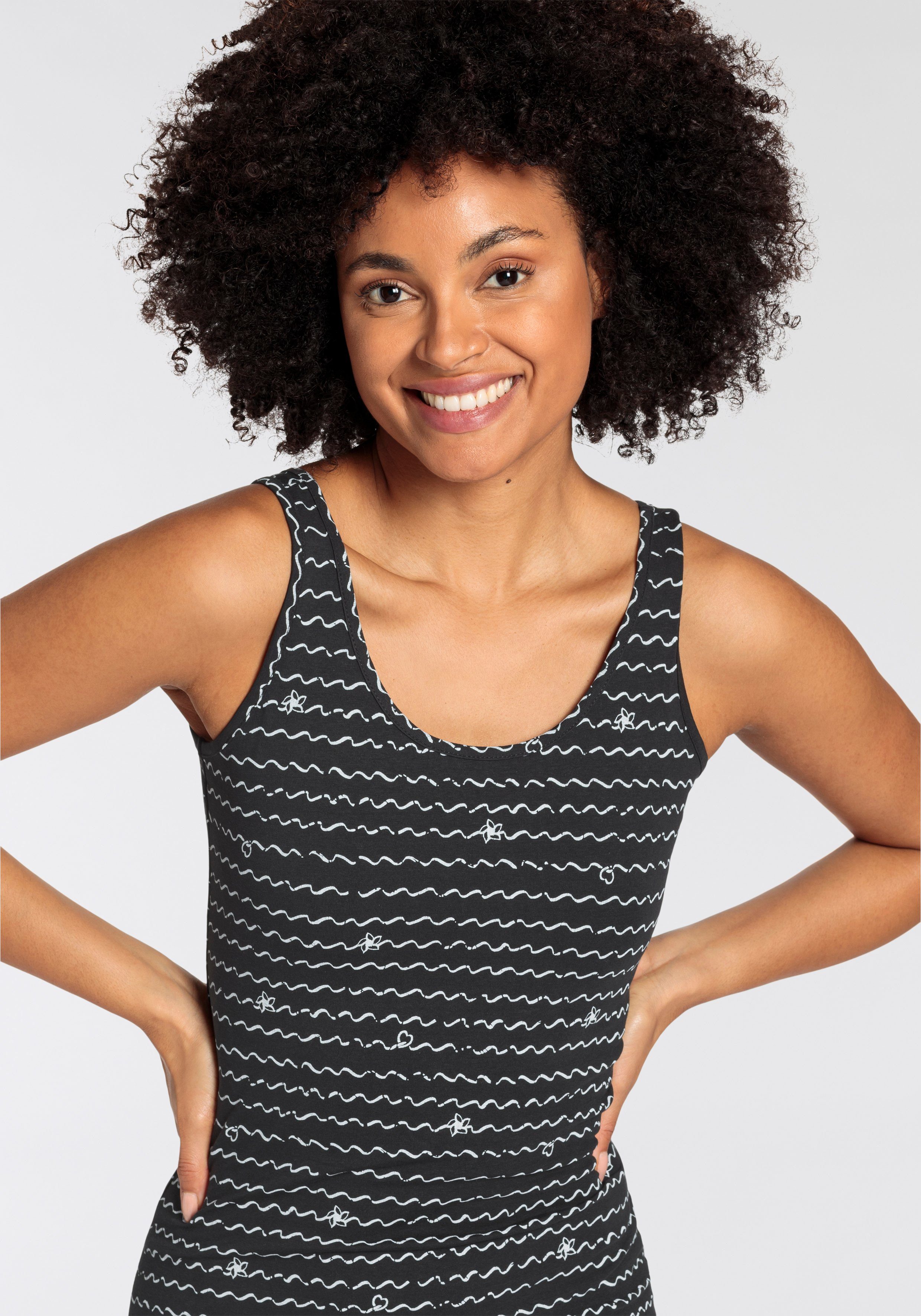 KangaROOS Jerseykleid (2-tlg) bedrucktes Design, aus Baumwolle und Modal