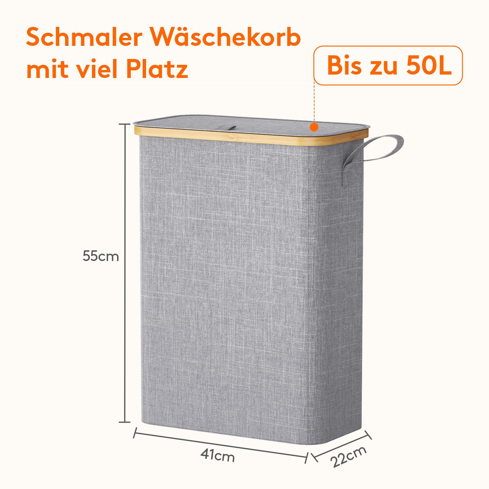 Lifewit Wäschebox Wäschekorb Schmal mit Deckel, günstig online kaufen