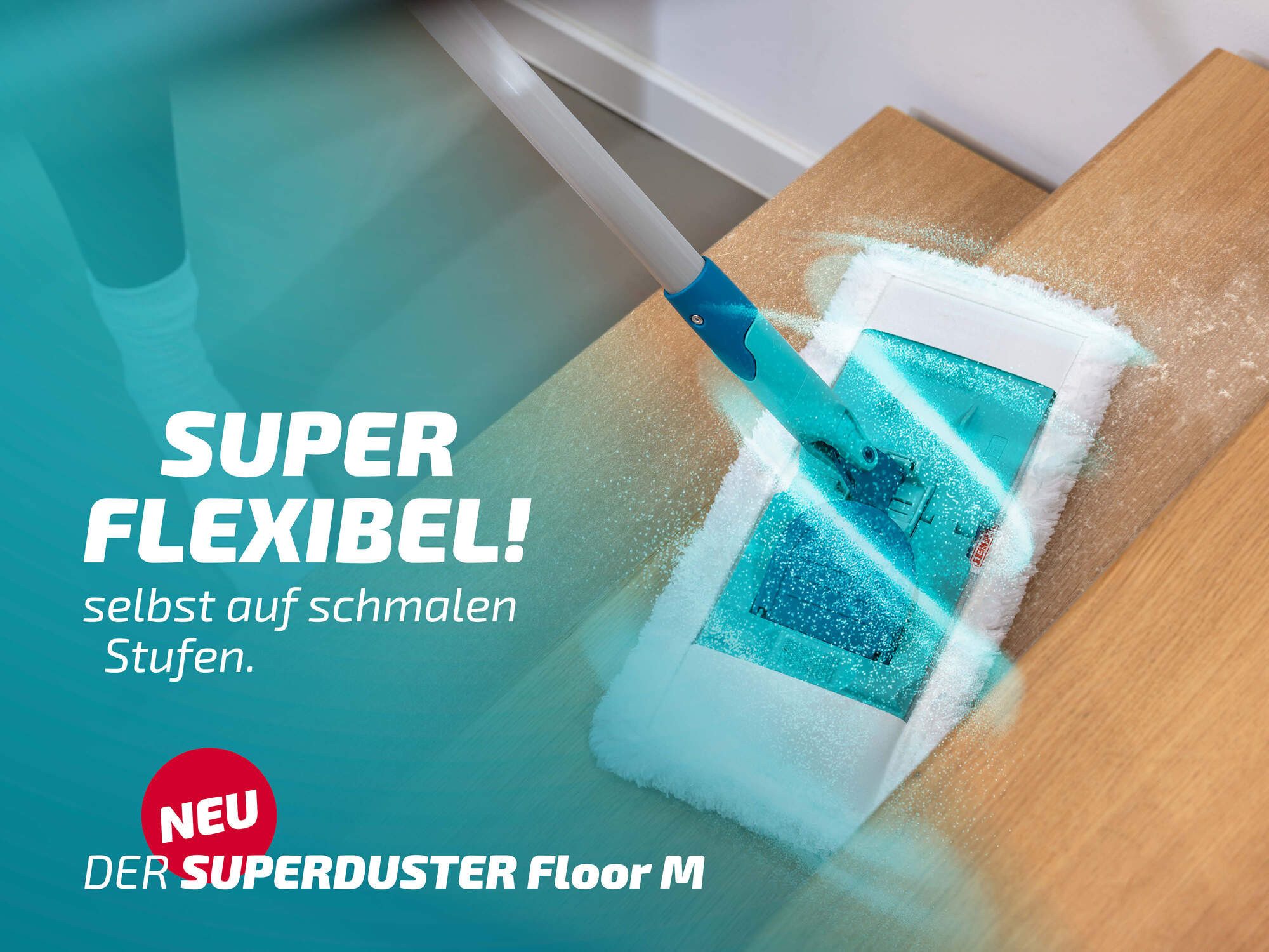 Leifheit Staubbezug SUPERDUSTER Floor M 2er Set Wischbezug (Mikrofaser, 16.0x39.0 cm, 2-tlg., langlebig, waschbar, kompatibel mit Größe XL Wischer) – Bild 5 von 5