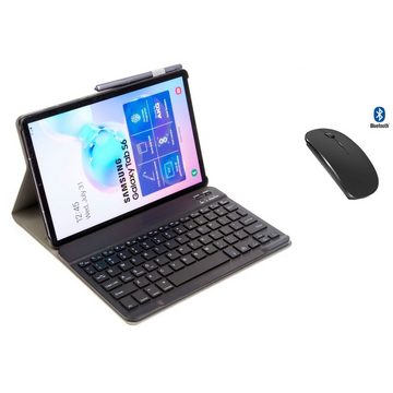 Lobwerk Tablet-Hülle 3in1 Hülle + Tastatur + Maus für Samsung Galaxy Tab S T860 S6 10.5", Aufstellfunktion, Sturzdämpfung