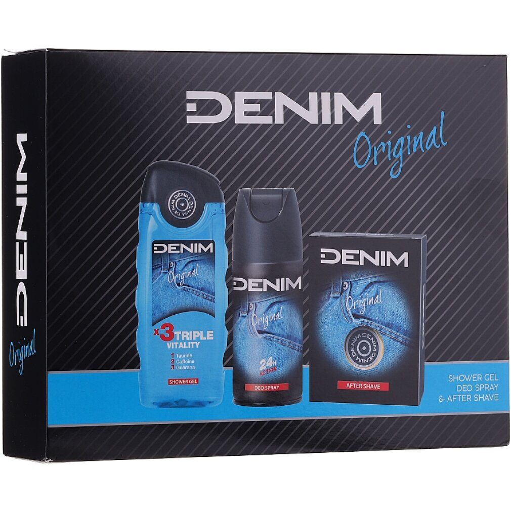 Denim Duft-Set Original - Rasierwasser 100ml + Deo-Spray 150ml + Duschgel 250ml