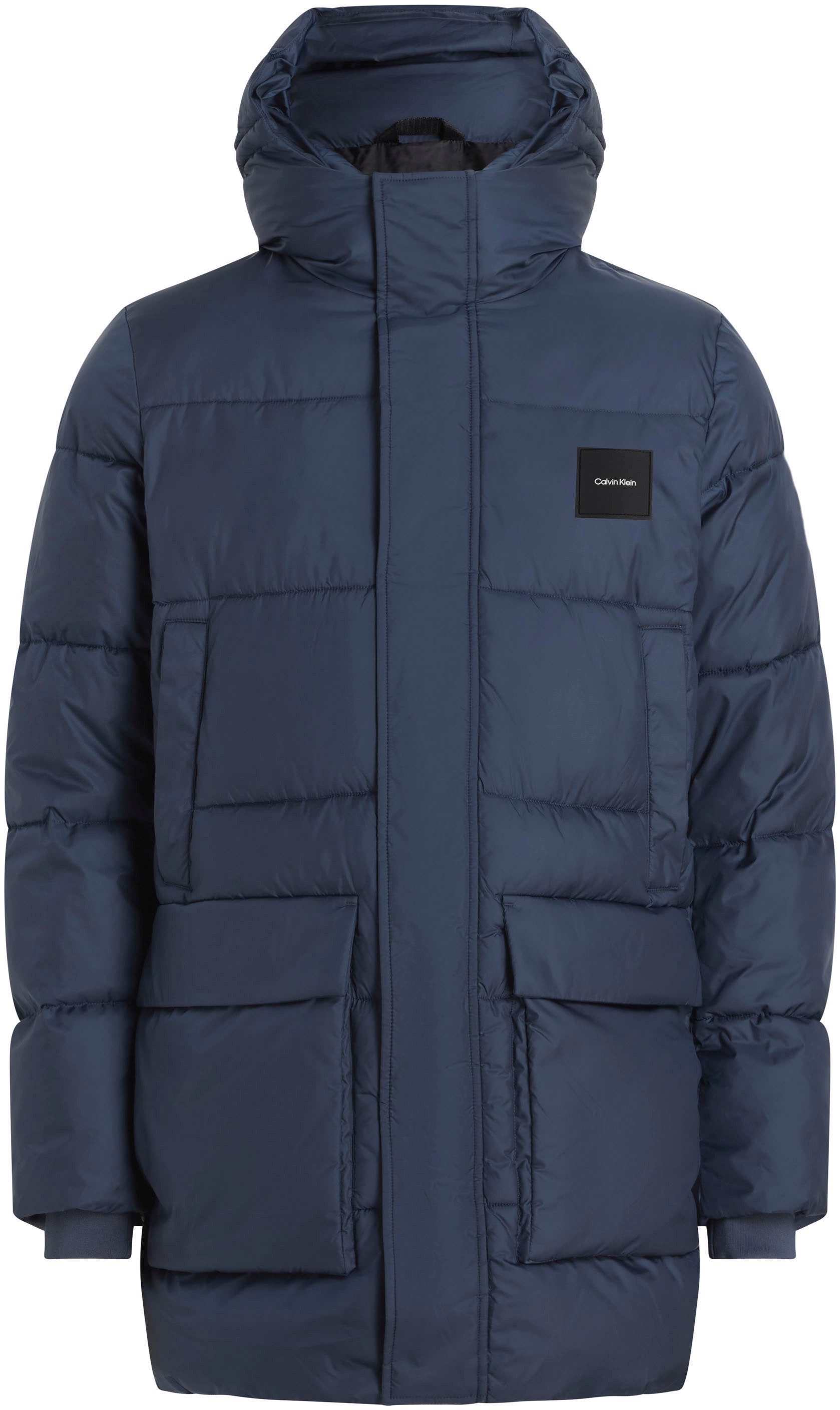 Calvin Klein Kurzmantel LONG HOODED QUILT PUFFER MW mit Logopatch günstig online kaufen