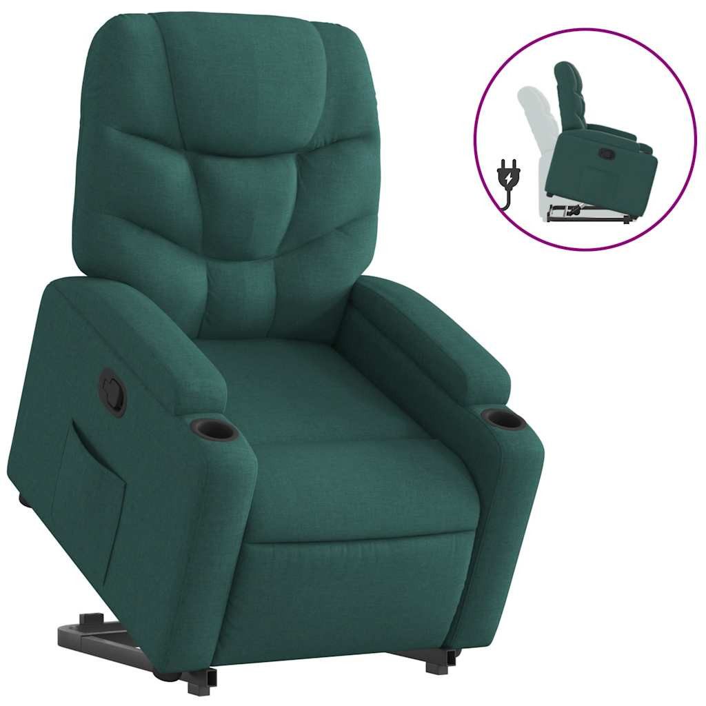 furnicato Massagesessel Relaxsessel mit elektrischer Aufstehhilfe Dunkelgrün 74x89x100 cm (1-St)
