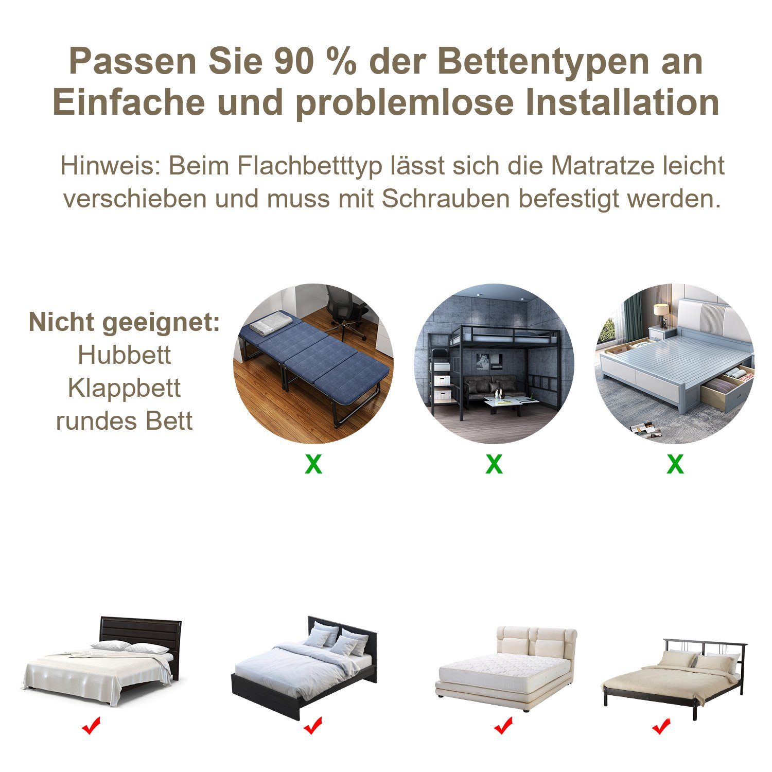 Kinderbettschutzgitter), Babybett Bettschutzgitter Gimisgu aus Rausfallschutz 150-200cm Grau Bettgitter für Boxspring Kantenschutz Bettrailing (Kinder Metall