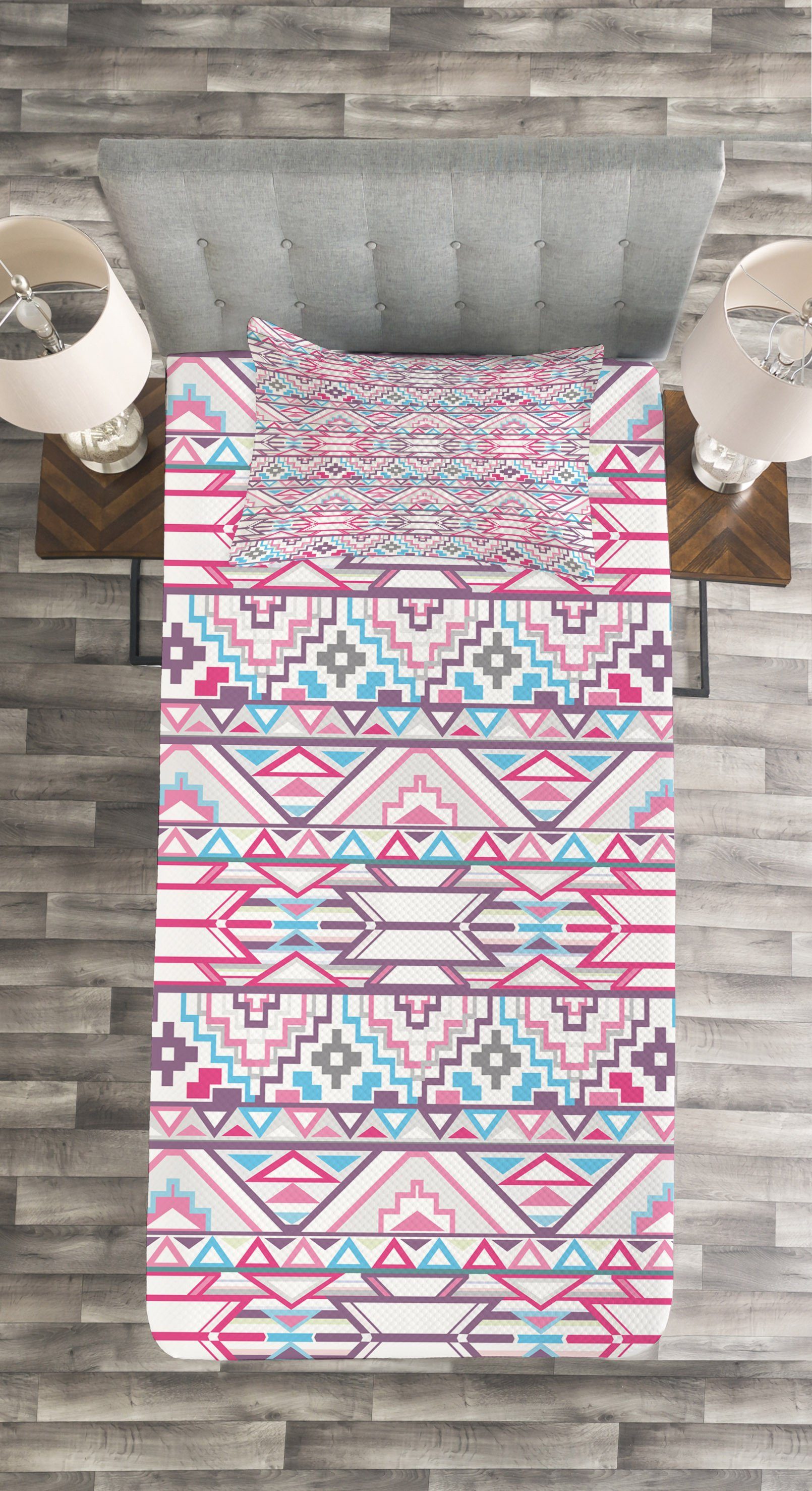 Scheinen Pastell Aztec Tagesdecke Kissenbezügen mit Abakuhaus, Ikat Set Waschbar, Inspired