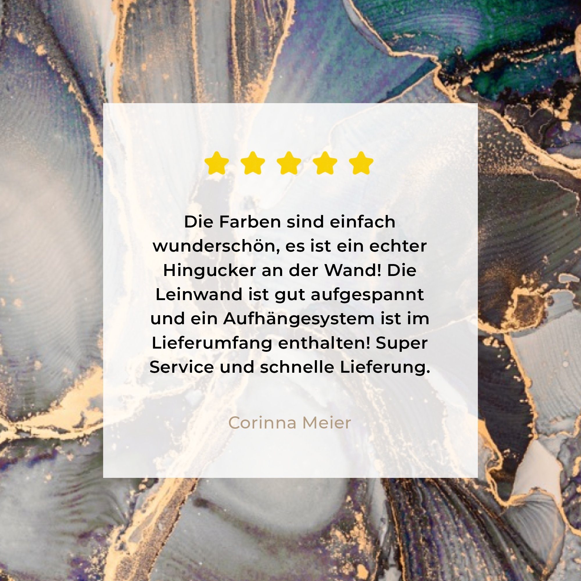OneMillionCanvasses® Leinwandbild Gold - Blau - Marmor, Fotodruck (1 St), Leinwand Bilder Klein, Wand Dekoration Aesthetic 30x20 cm – Bild 5 von 5