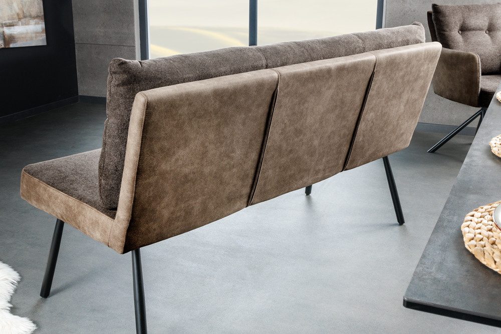 riess-ambiente Sitzbank BIG GEORGE 160cm taupe - Microfaser, Flachgewebe, Metall-Beine (Einzelartikel, 1-St), mit Taschenfederkern & Rückenlehne – ideal für Ess – Bild 4 von 5